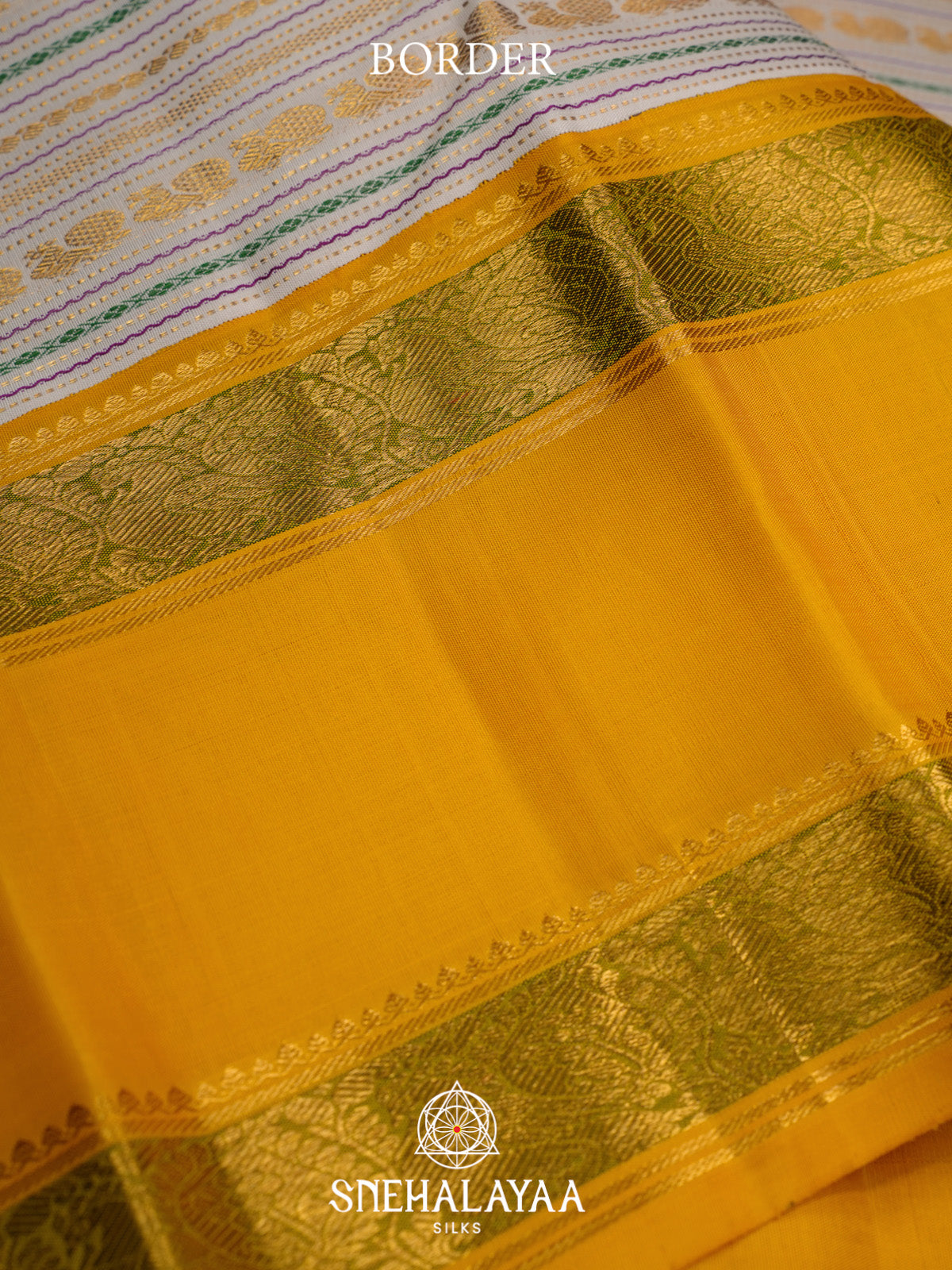 Cream Kanjivaram Silk Saree