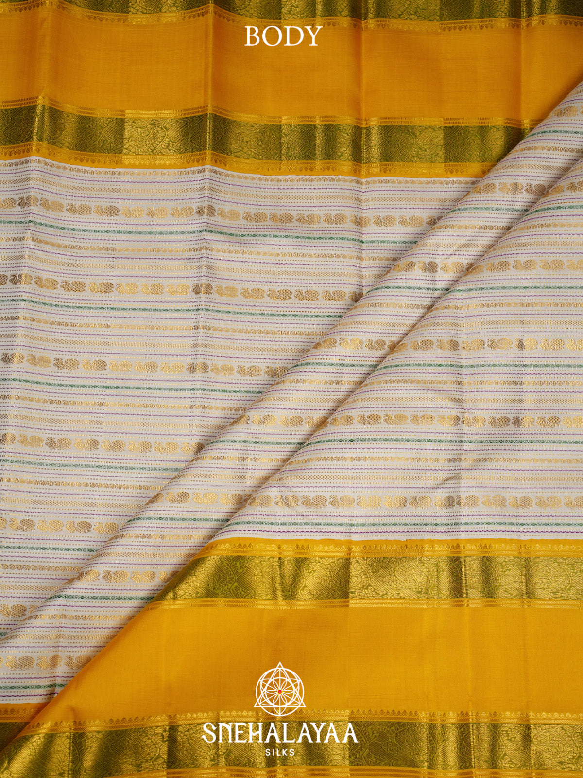 Cream Kanjivaram Silk Saree
