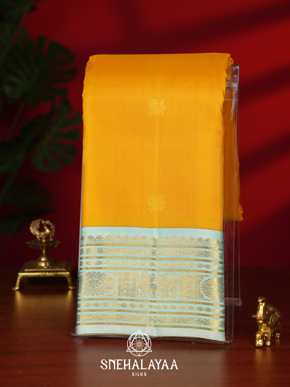 Mango Yellow Kanjivaram Silk Saree