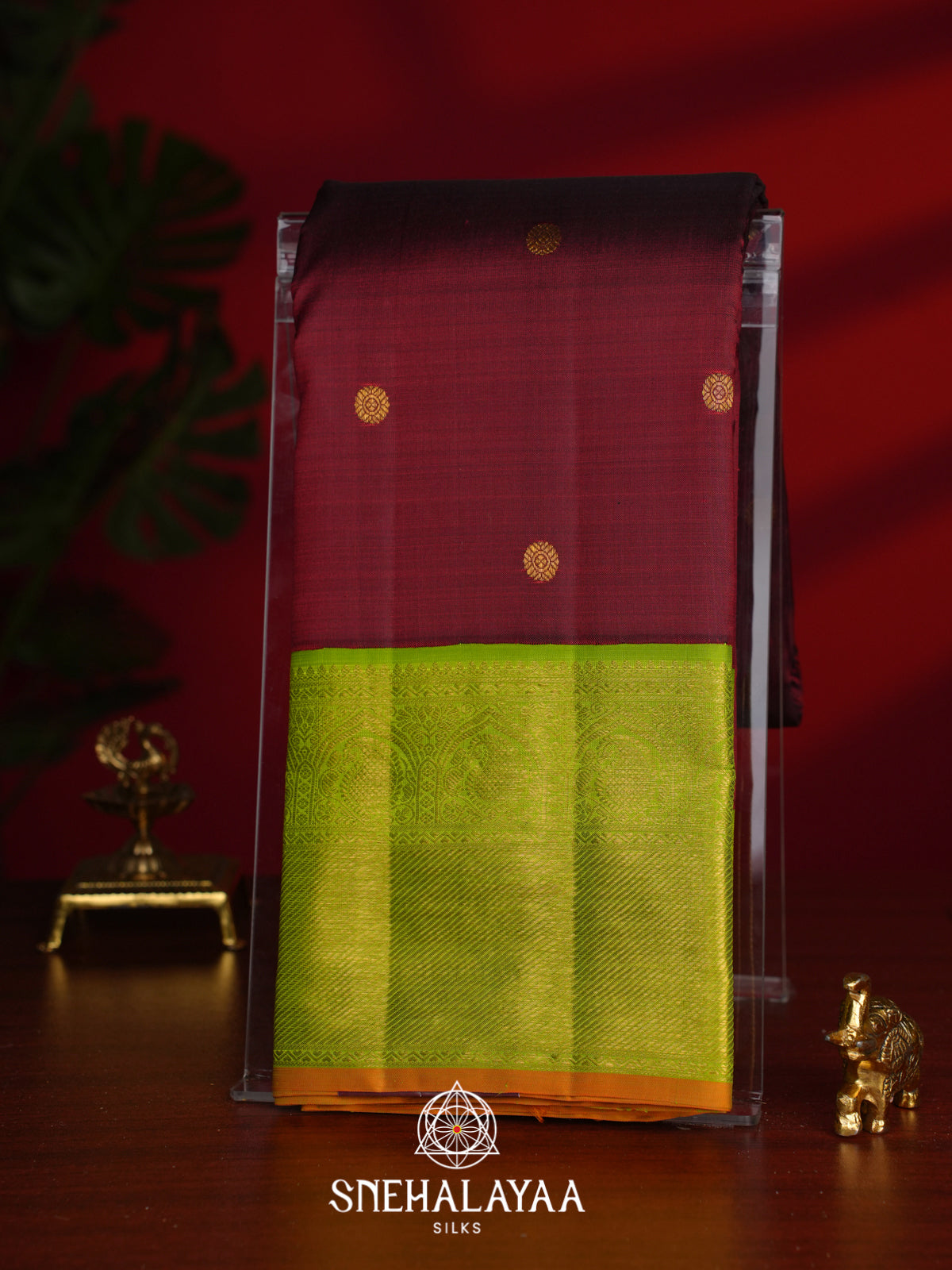 Maroon Kanjivaram Silk Saree