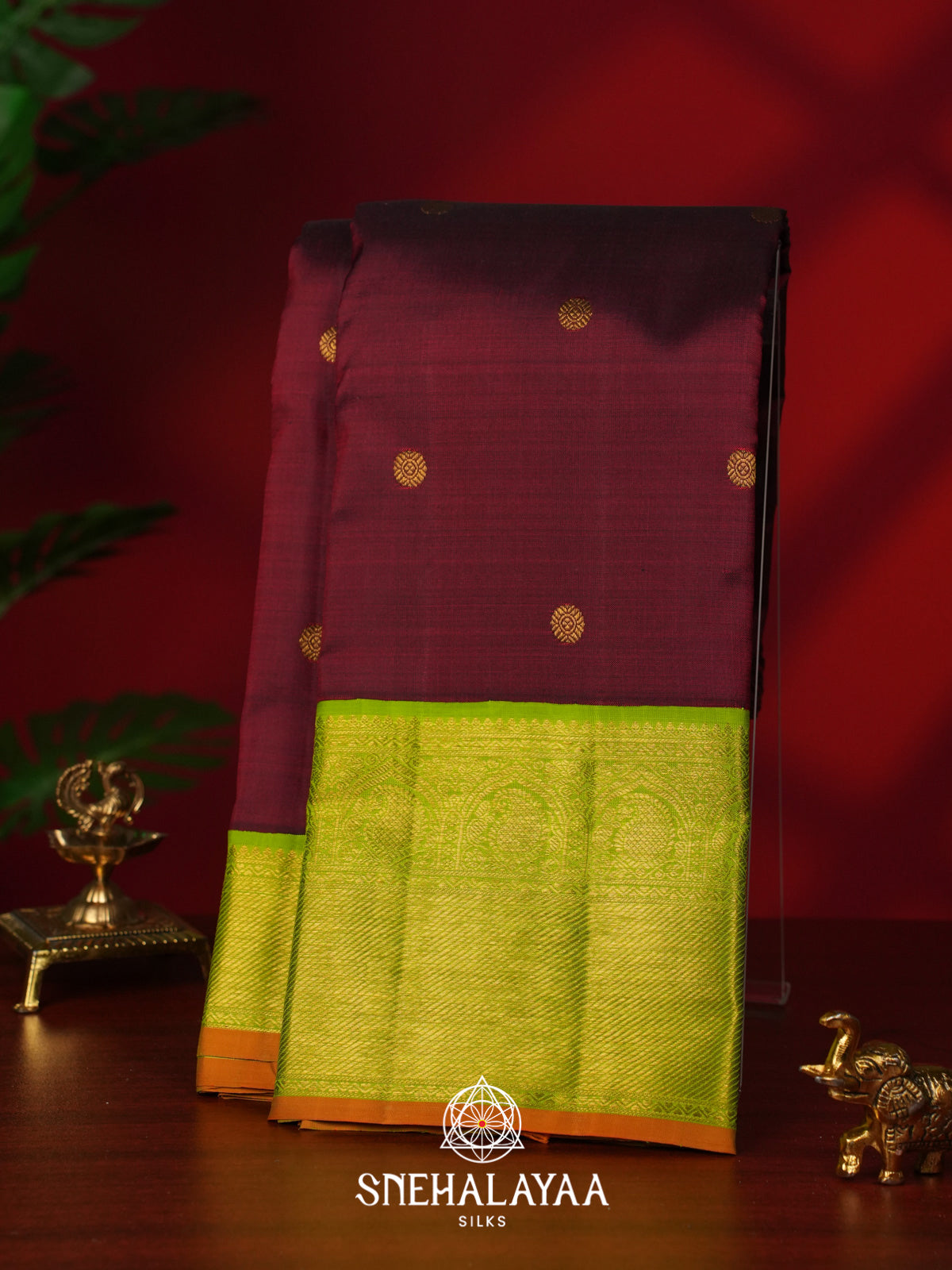 Maroon Kanjivaram Silk Saree