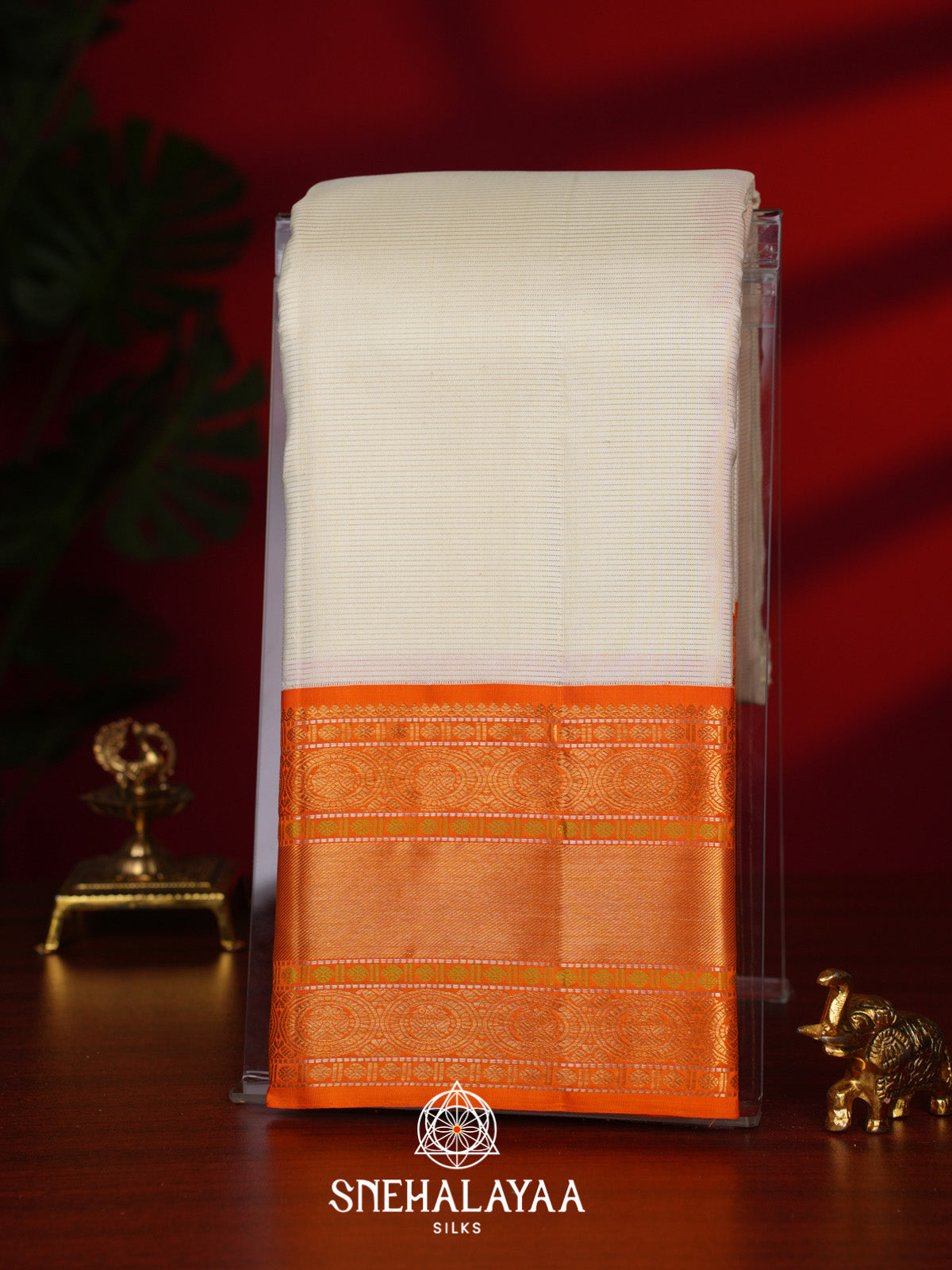 Off White Kanjivaram Silk Saree
