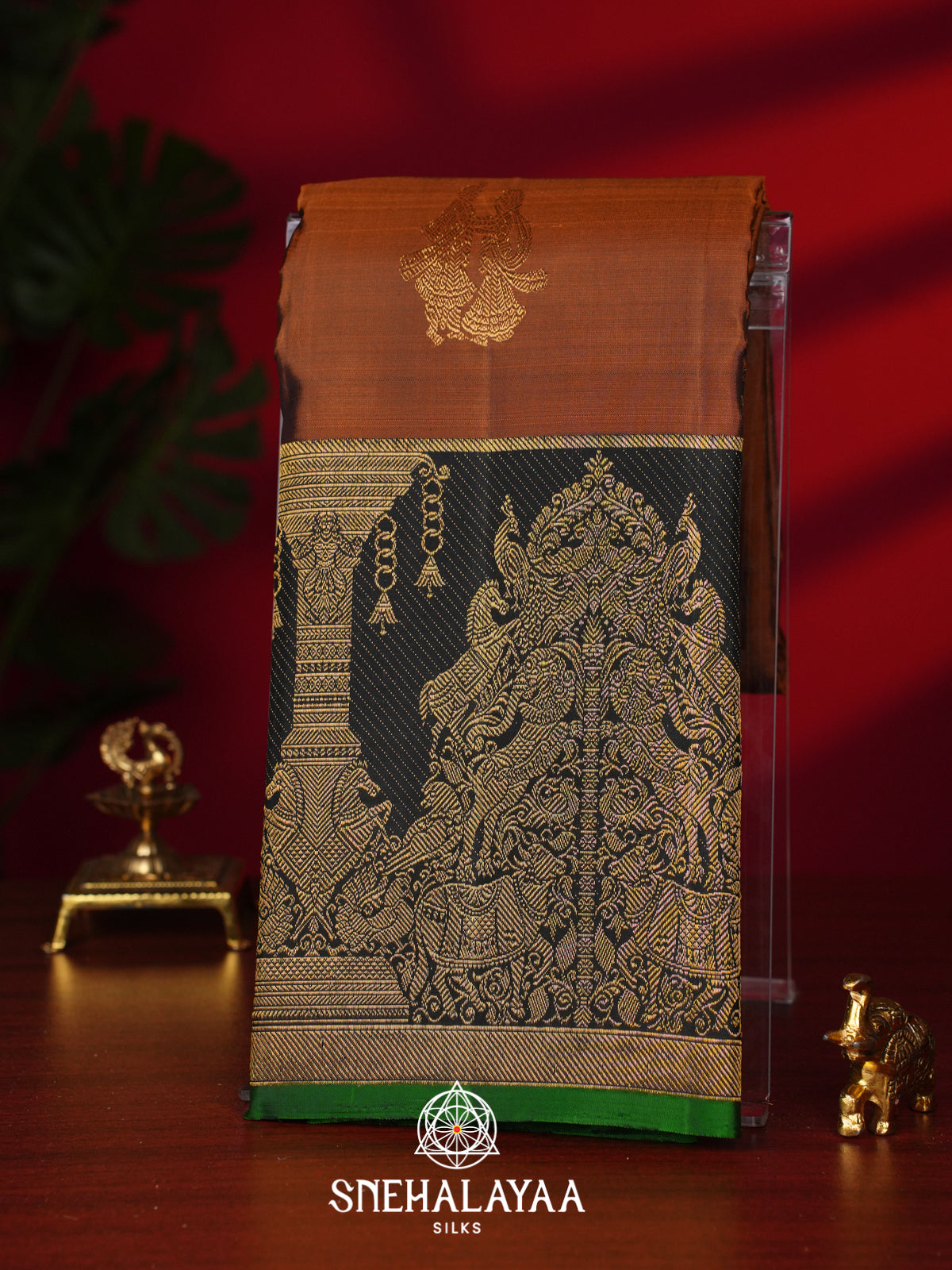 Brown Kanjivaram Silk Saree