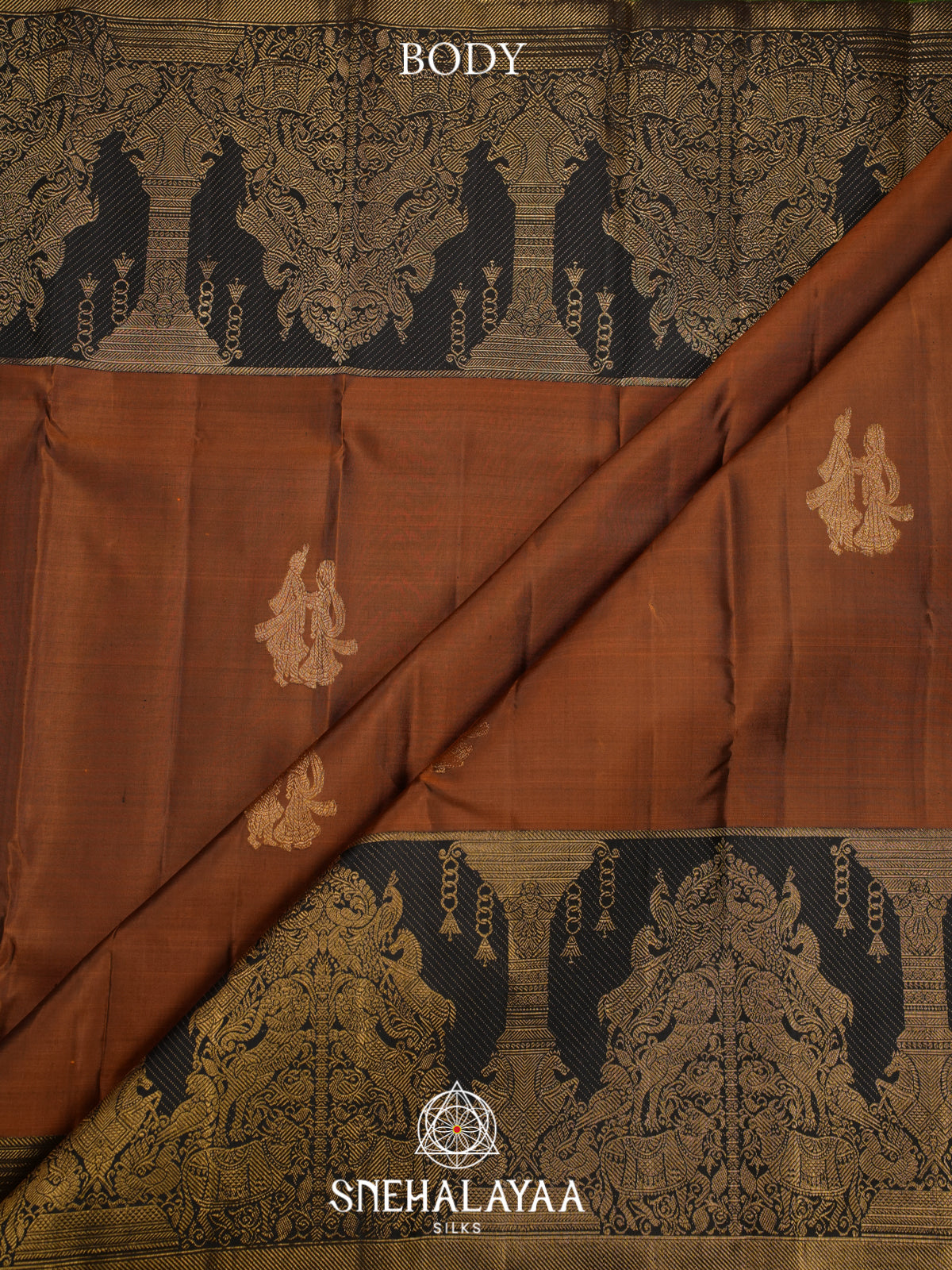 Brown Kanjivaram Silk Saree