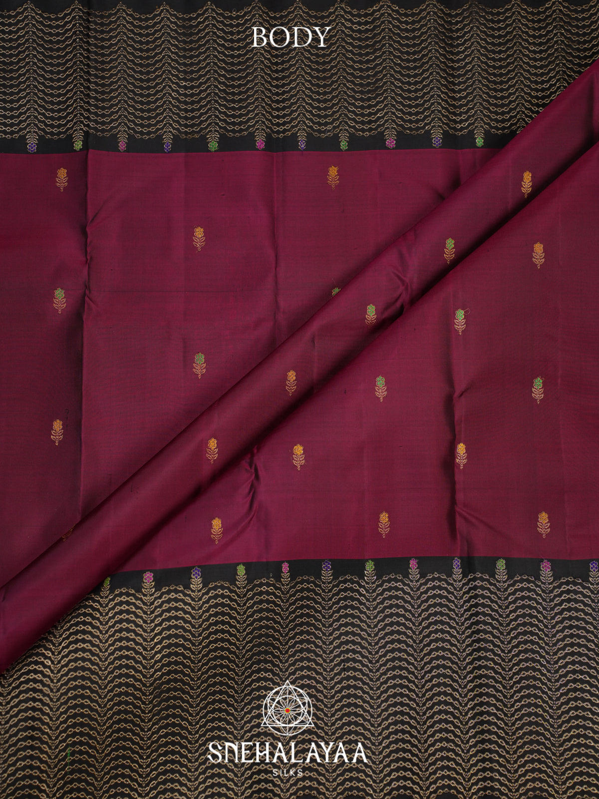 Wine Red Kanjivaram Silk Saree