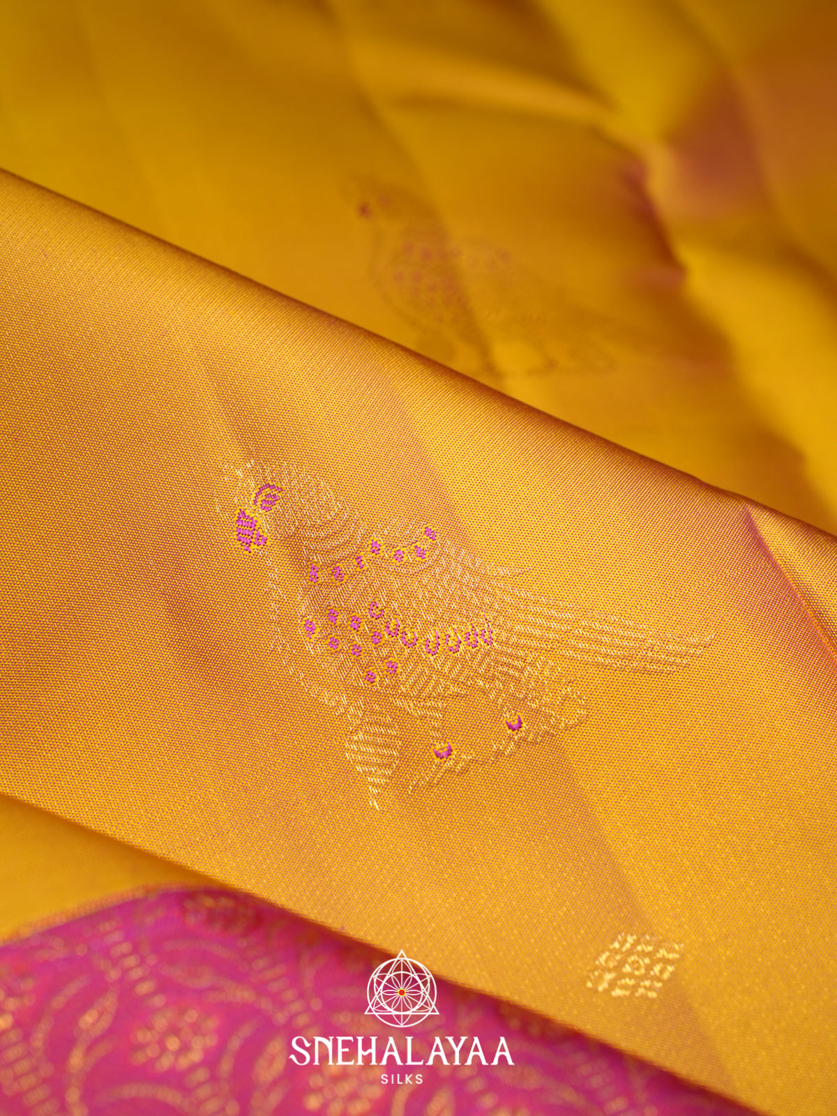 Golden Kanjivaram Silk Saree