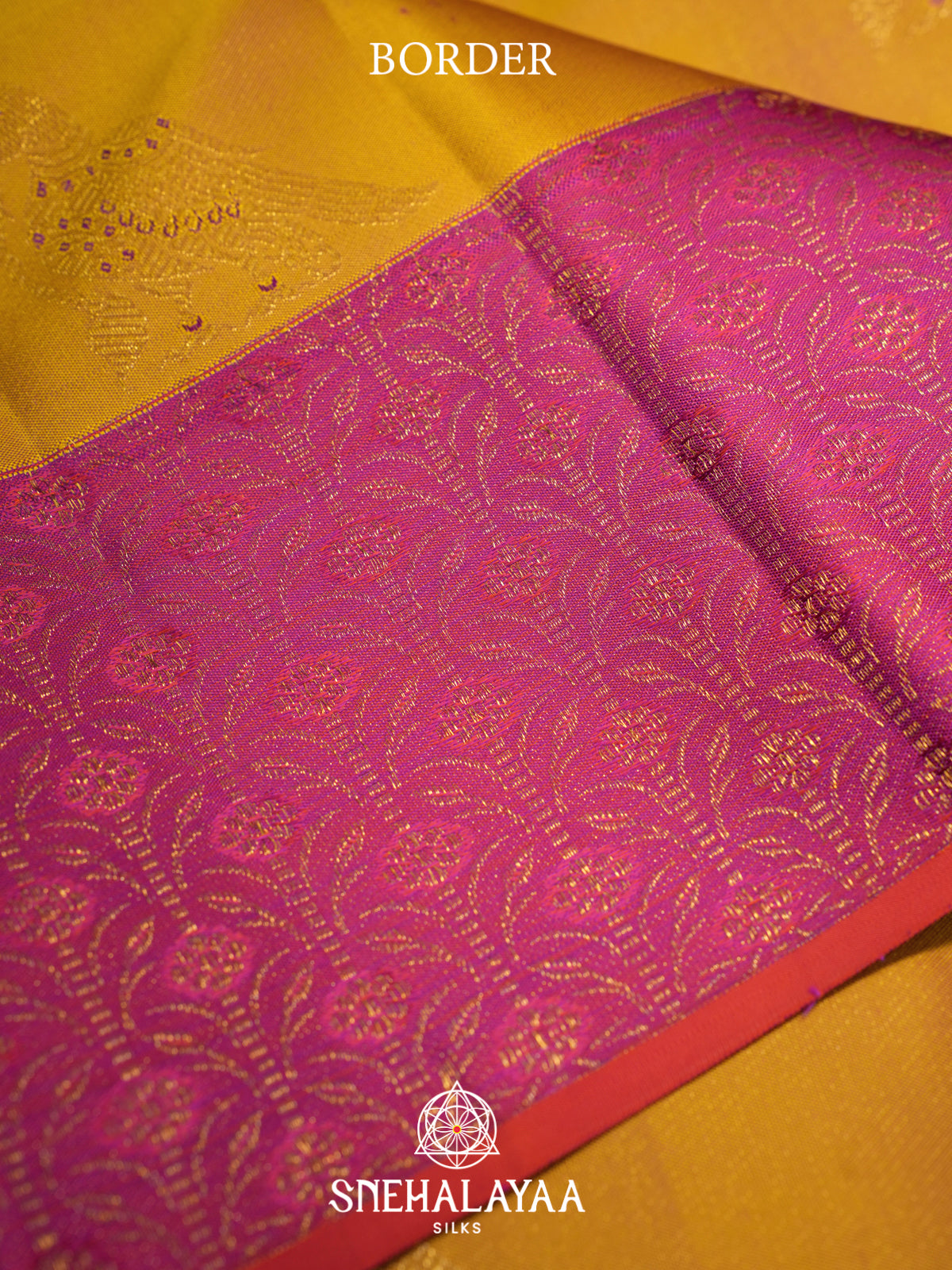 Golden Kanjivaram Silk Saree