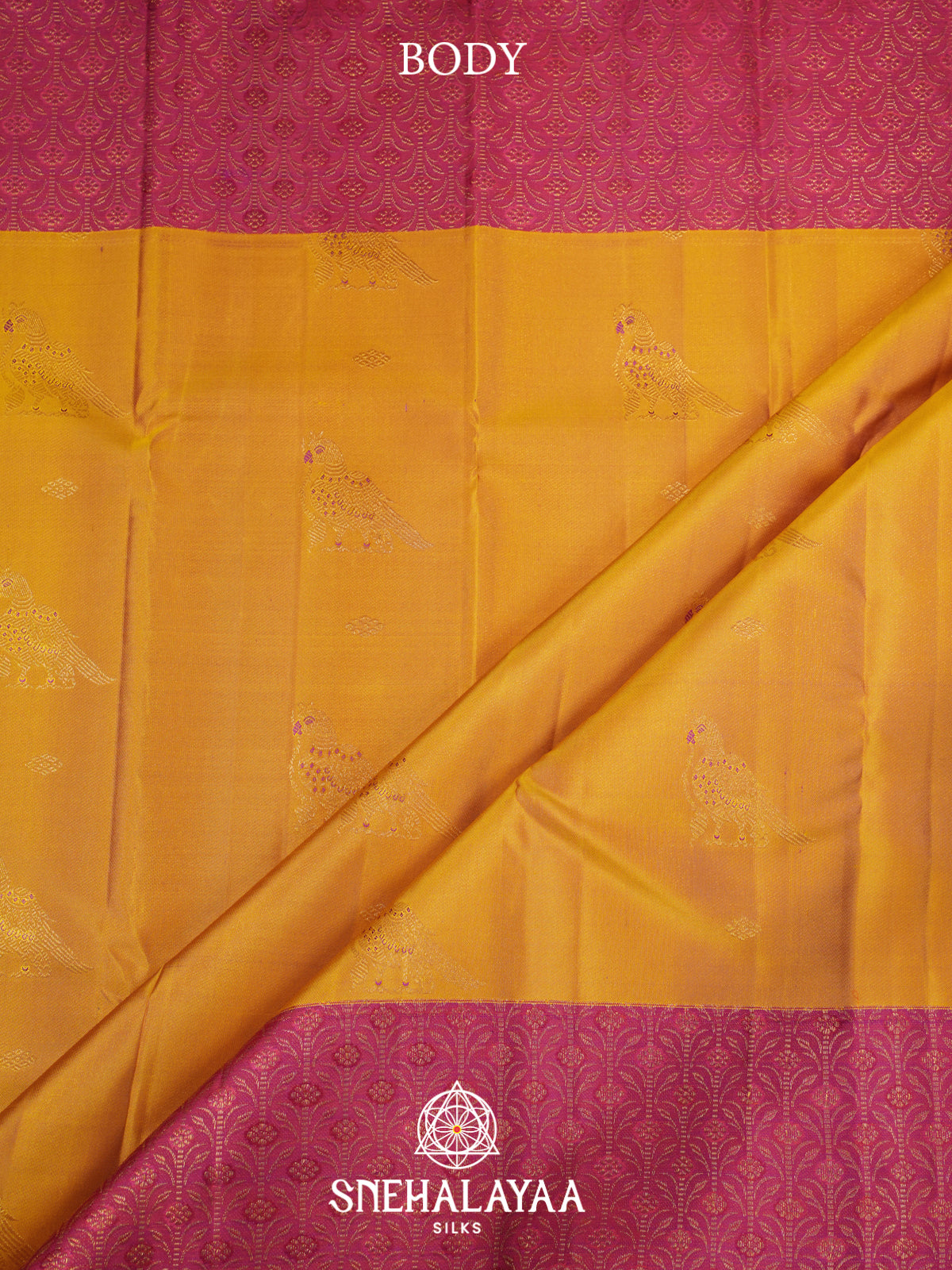 Golden Kanjivaram Silk Saree