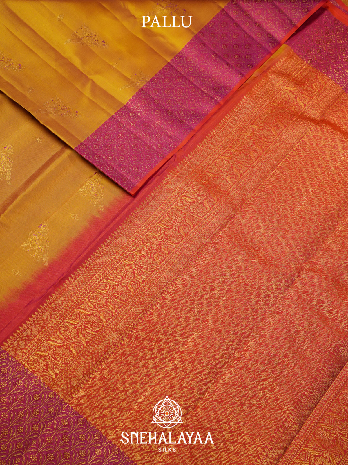Golden Kanjivaram Silk Saree