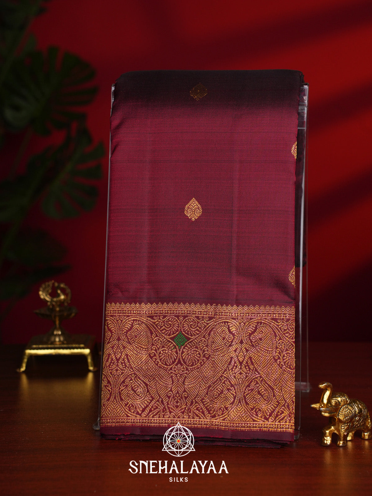 Maroon Kanjivaram Silk Saree
