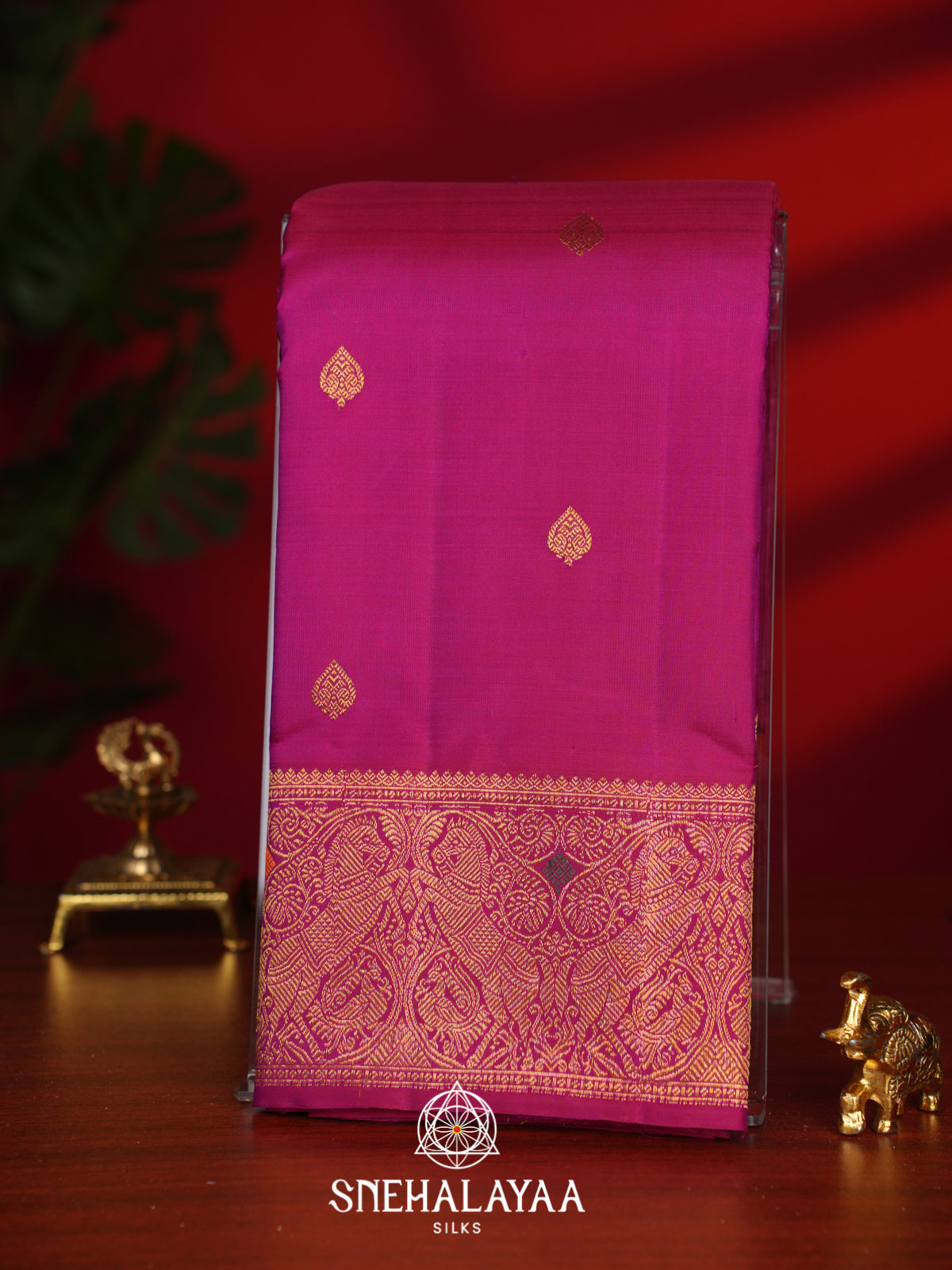 Mulberry Pink Kanjivaram Silk Saree