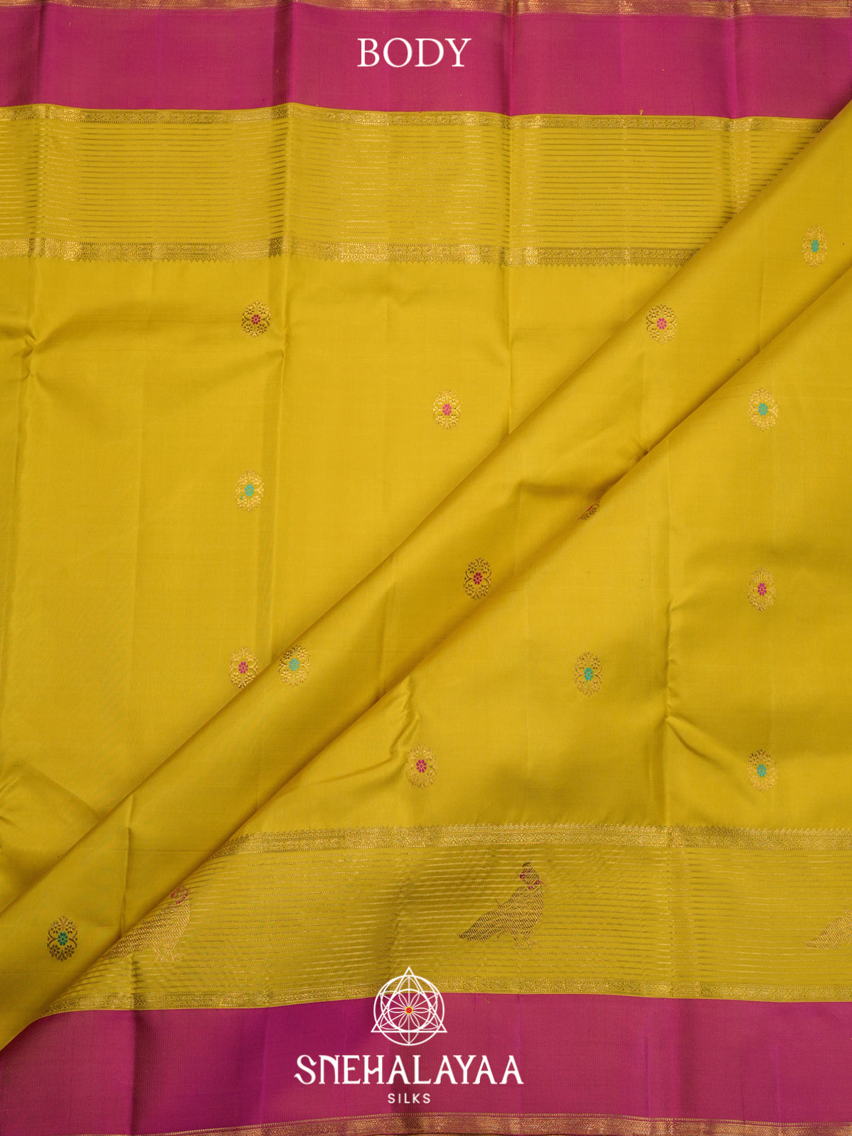 Lemon Yellow Kanjivaram Silk Saree