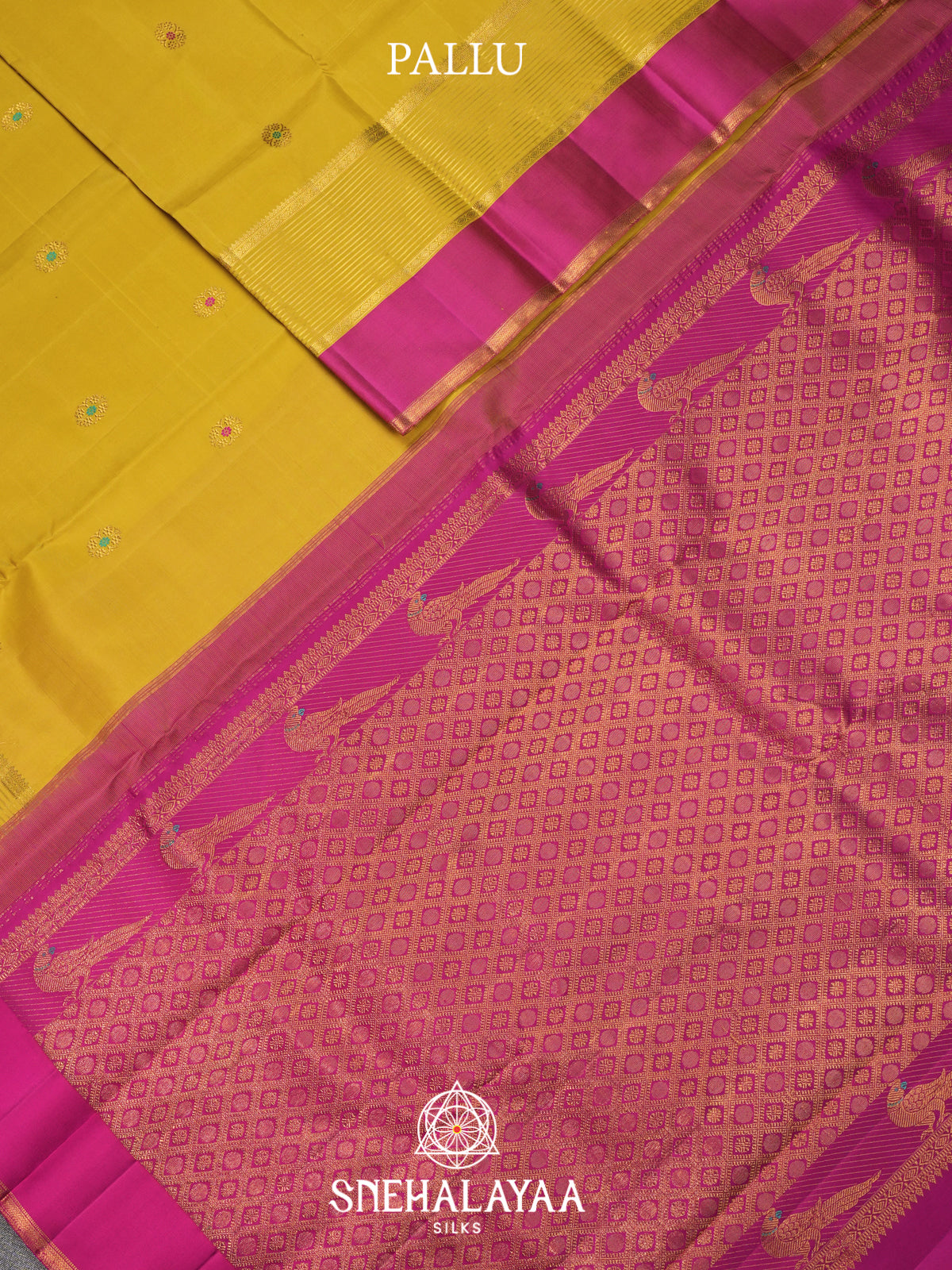 Lemon Yellow Kanjivaram Silk Saree