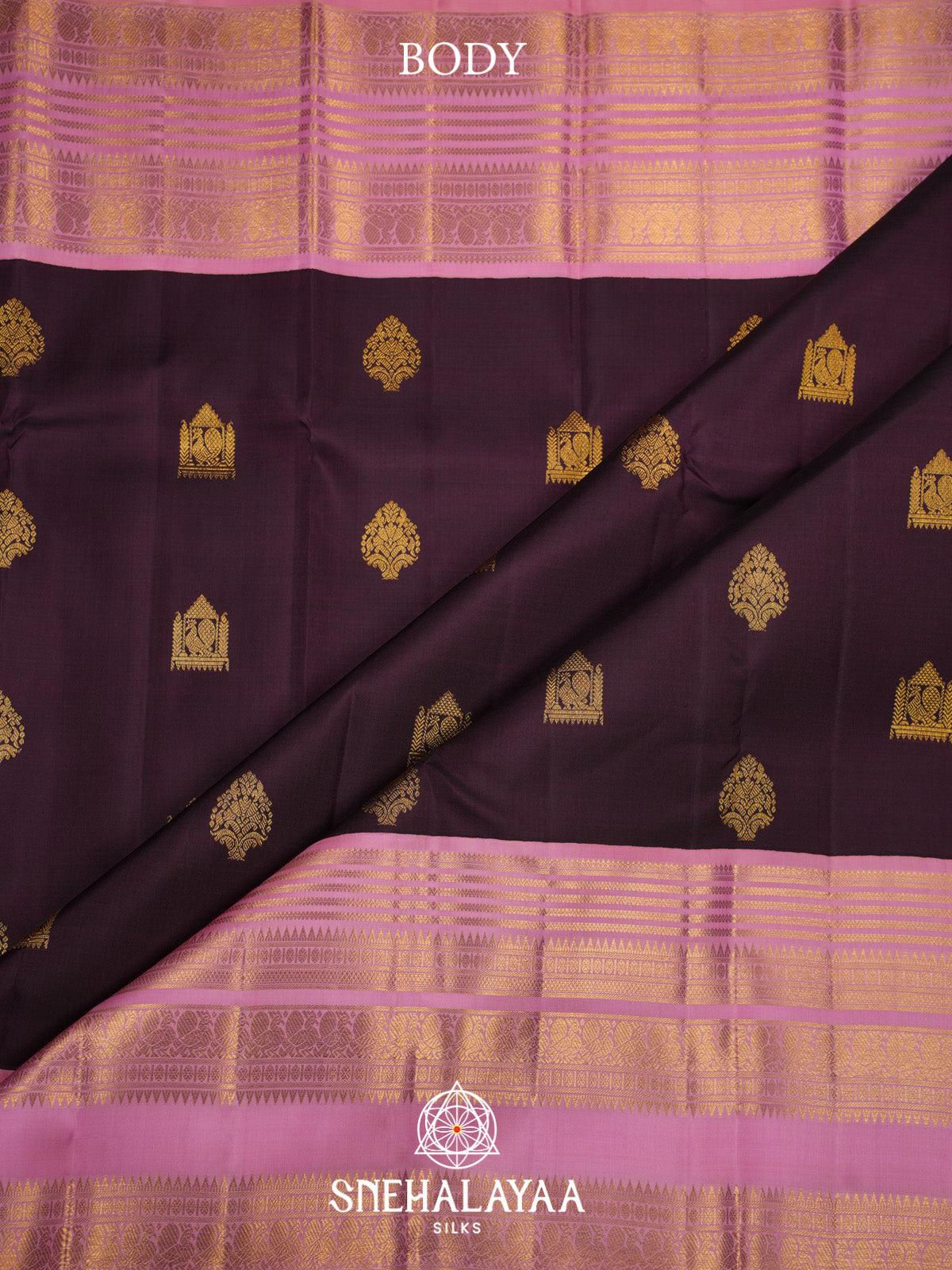 Burgundy Kanjivaram Silk Saree