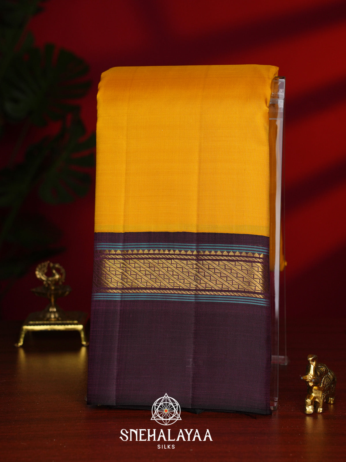 Mango Yellow Kanjivaram Silk Saree
