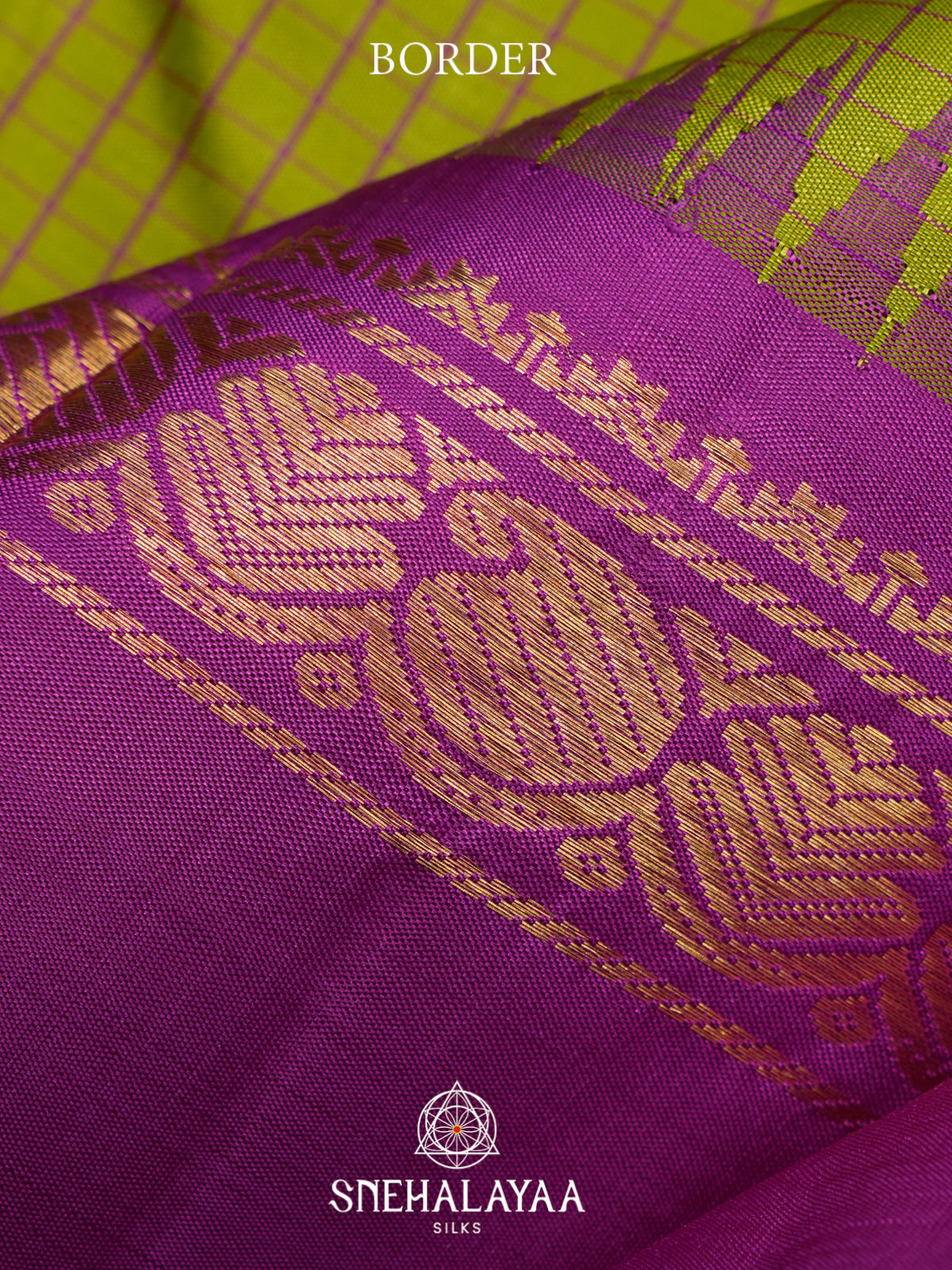 Lime Green Kanjivaram Silk Saree