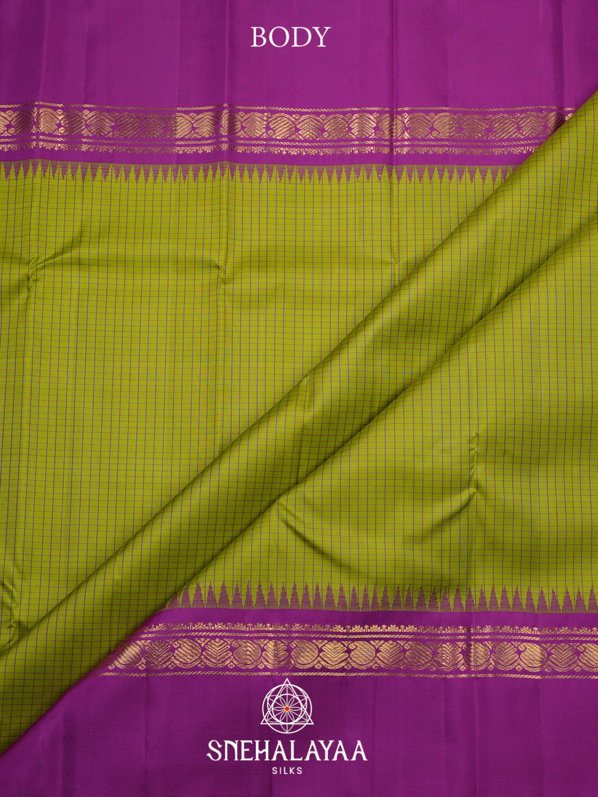 Lime Green Kanjivaram Silk Saree