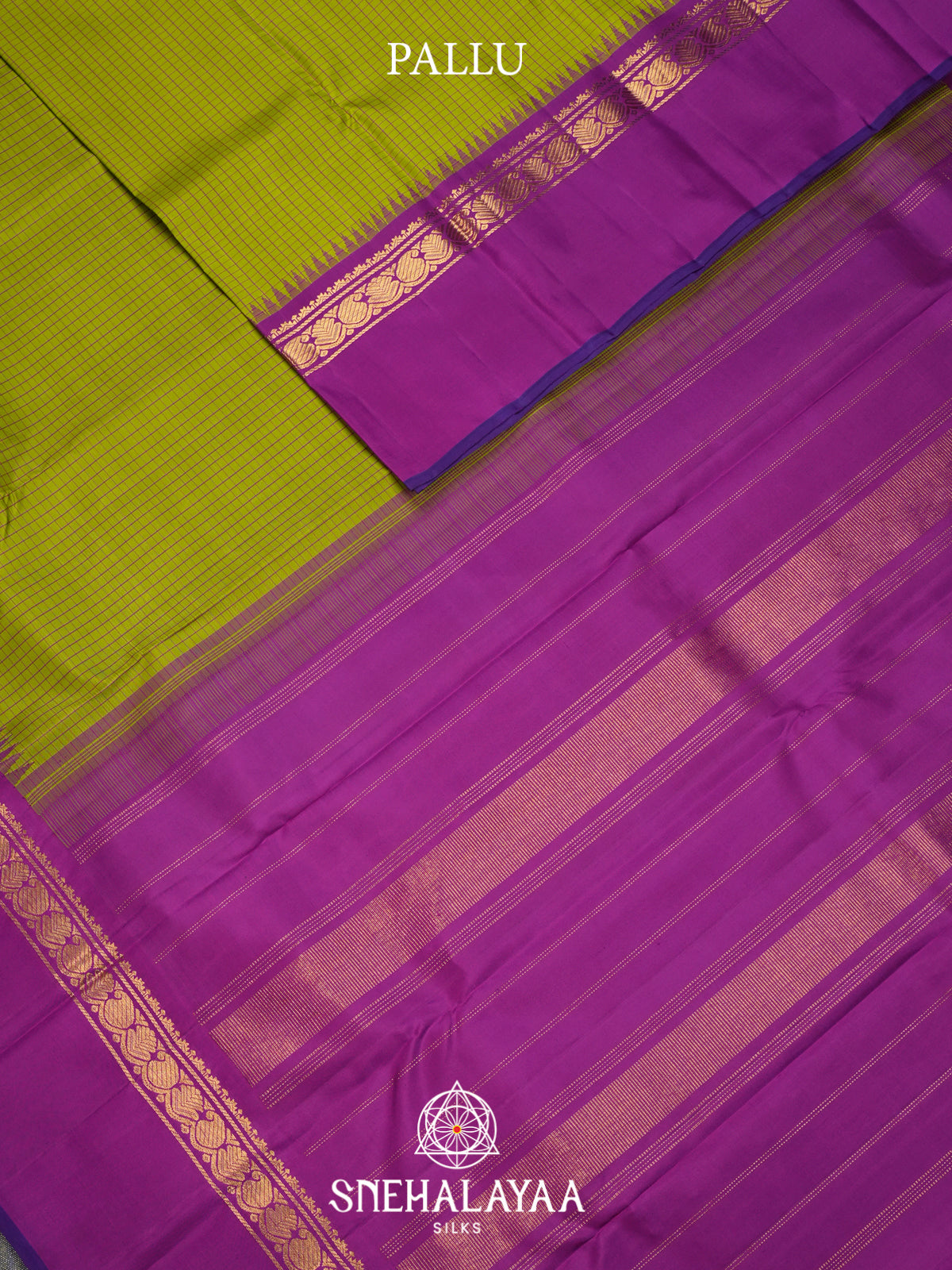 Lime Green Kanjivaram Silk Saree