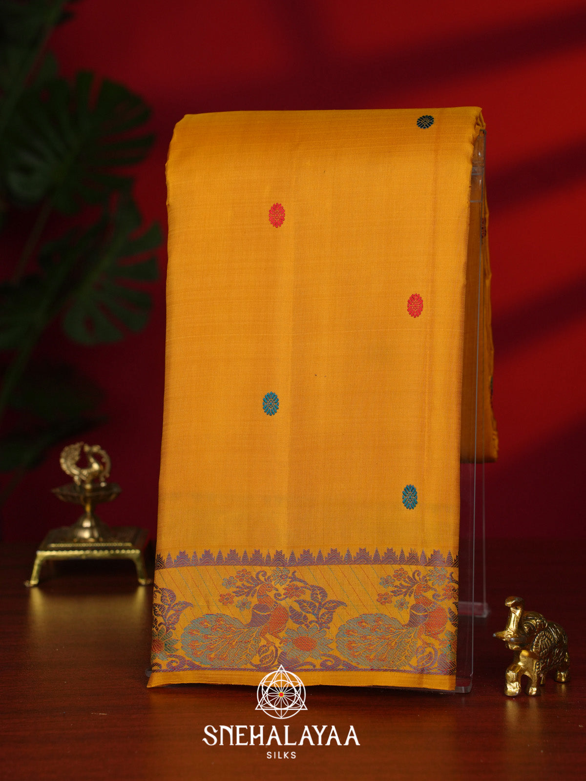 Mango Yellow Kanjivaram Silk Saree