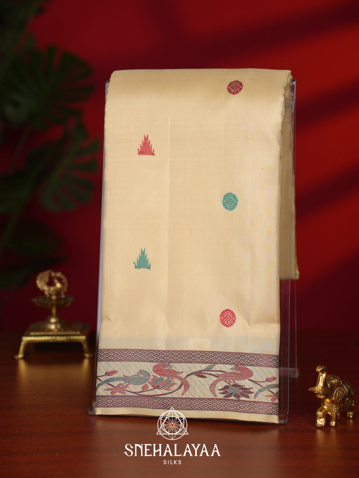 Pale Yellow Kanjivaram Silk Saree