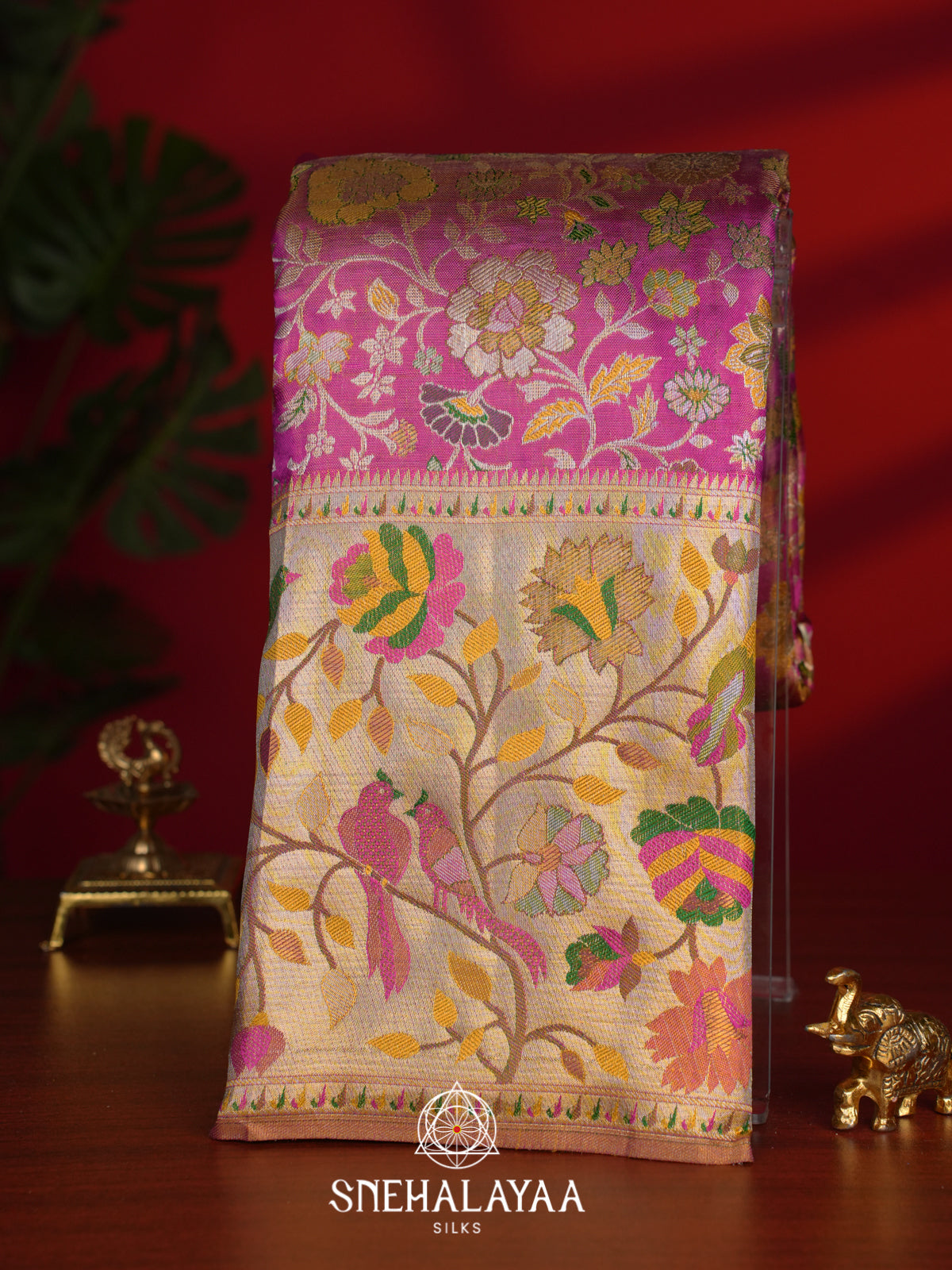 Pink Kanjivaram Silk Saree