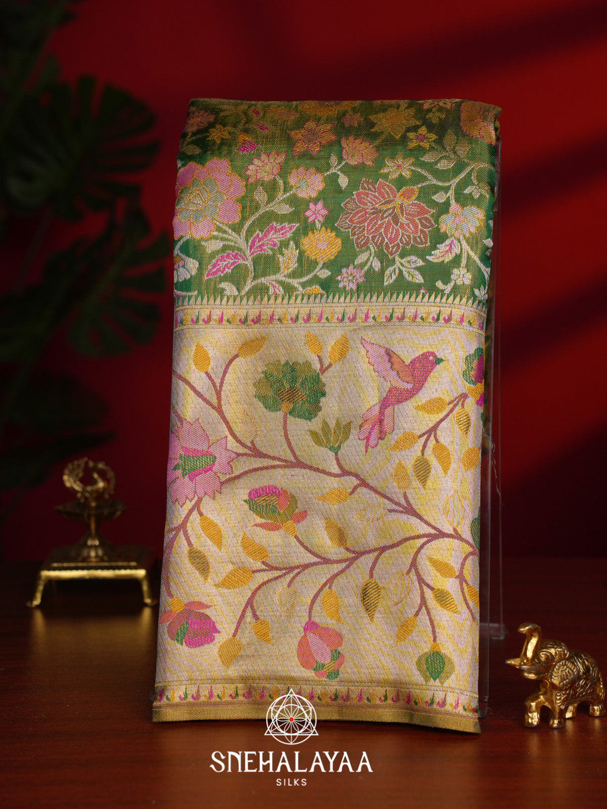 Forest Green Kanjivaram Silk Saree
