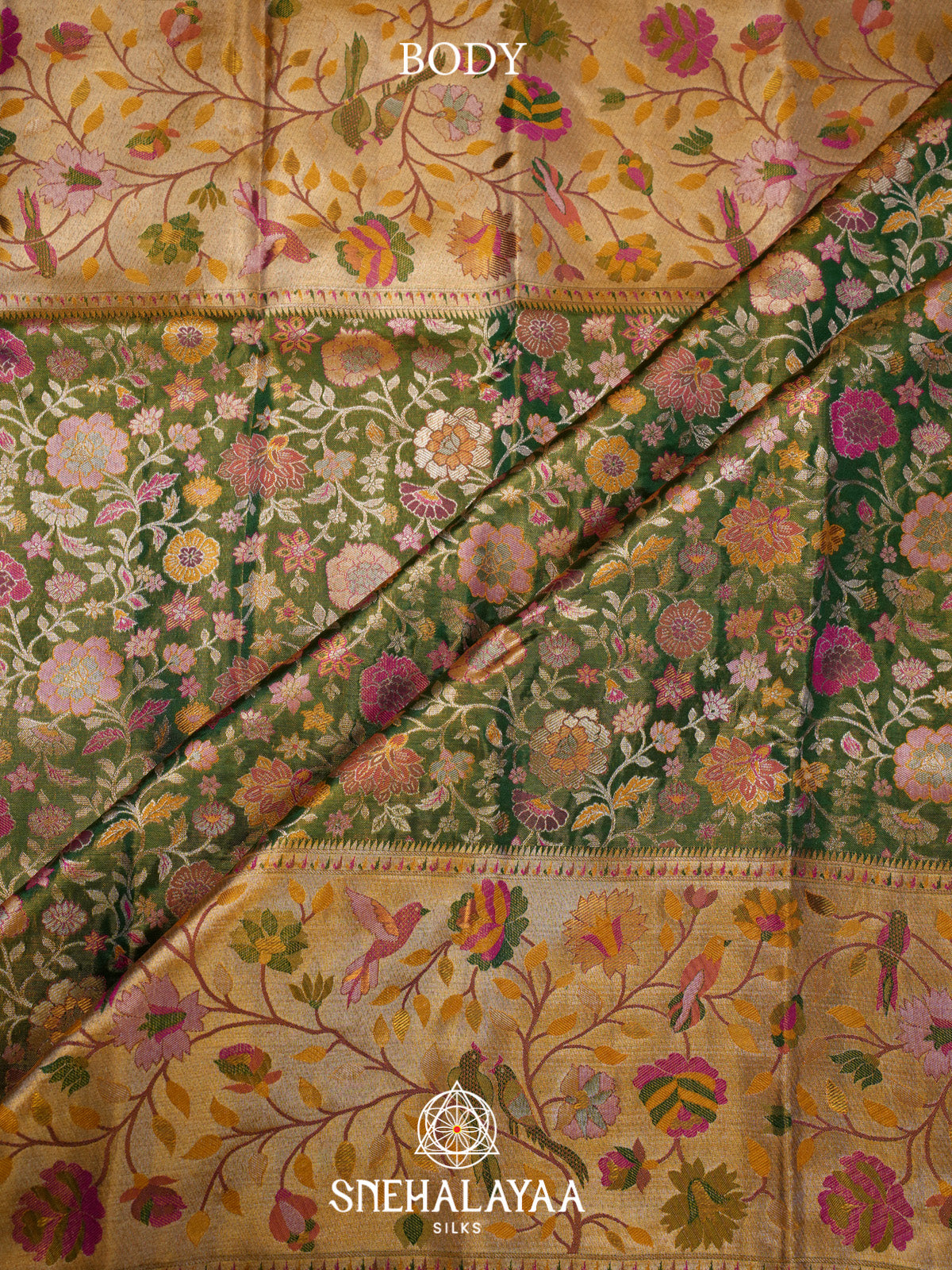 Forest Green Kanjivaram Silk Saree