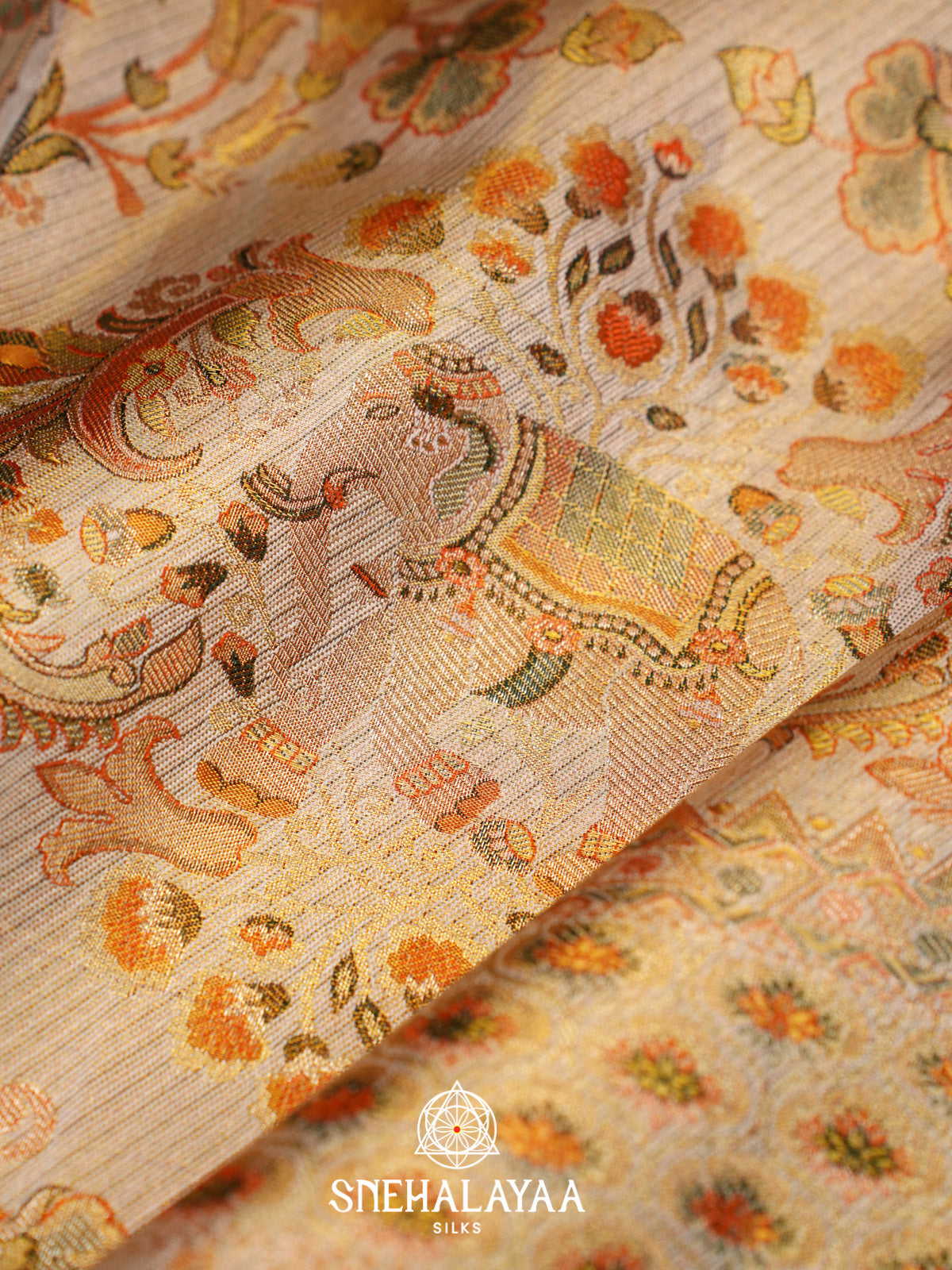 Gold Kanjivaram Silk Saree
