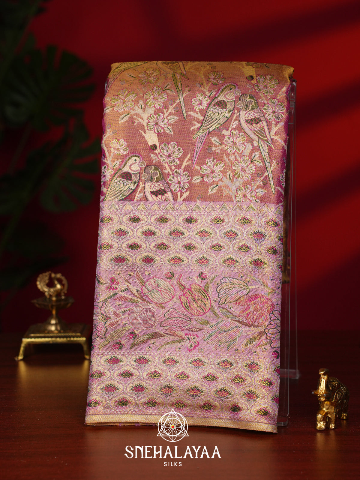 Rose Pink Kanjivaram Silk Saree