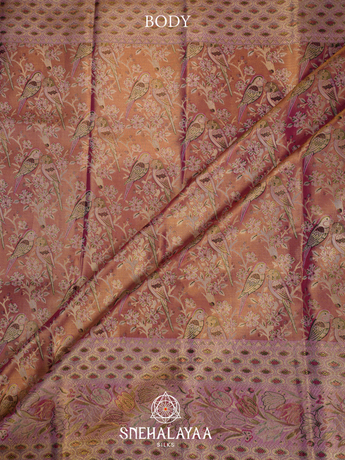 Rose Pink Kanjivaram Silk Saree