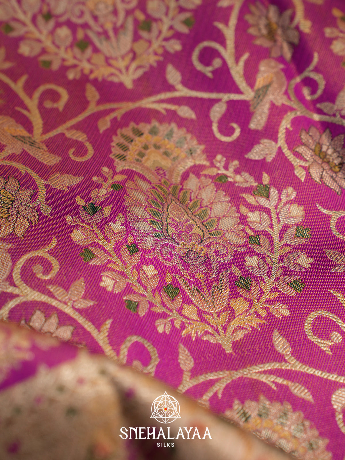 Meganta Pink Kanjivaram Silk Saree