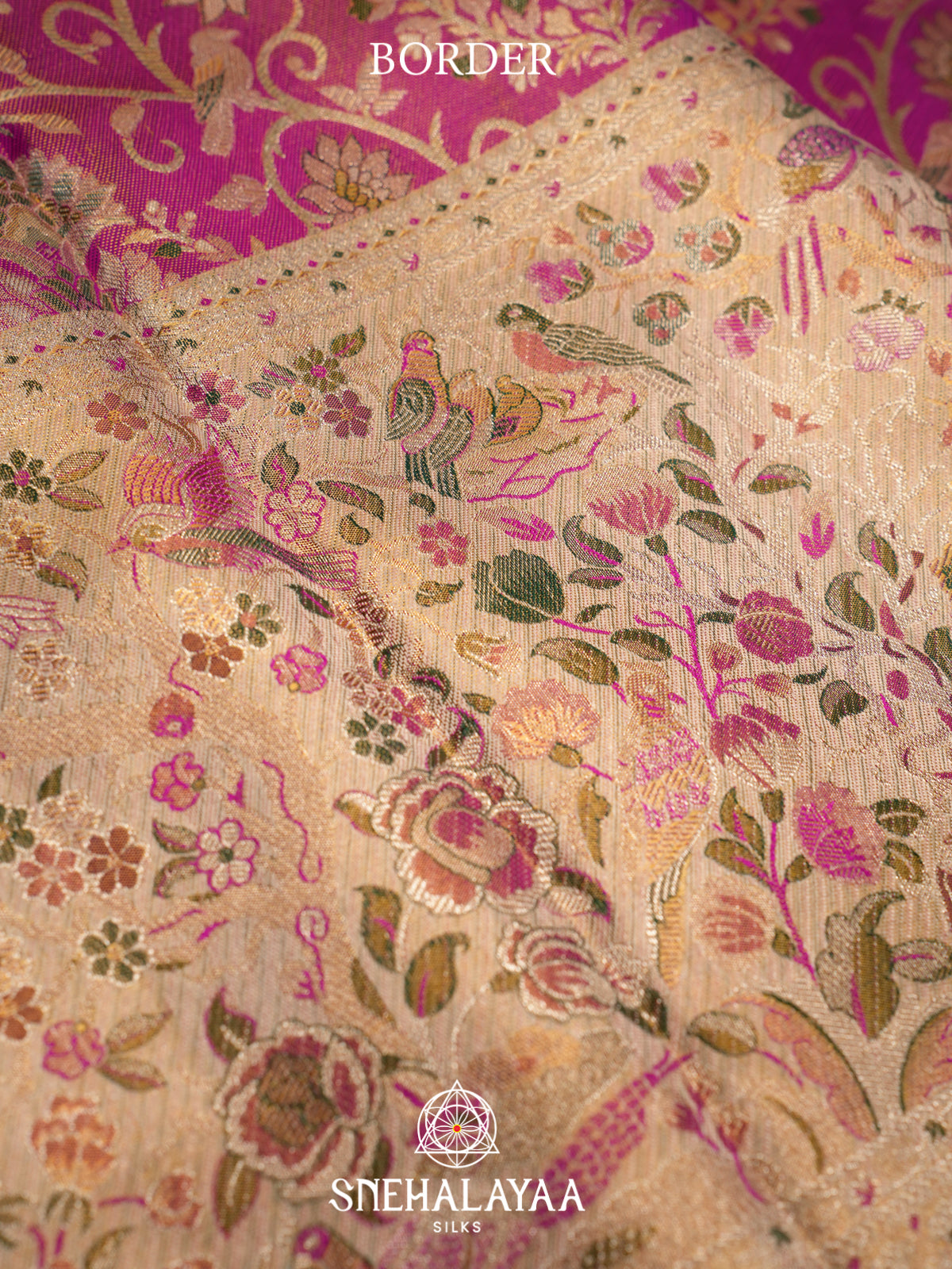 Meganta Pink Kanjivaram Silk Saree
