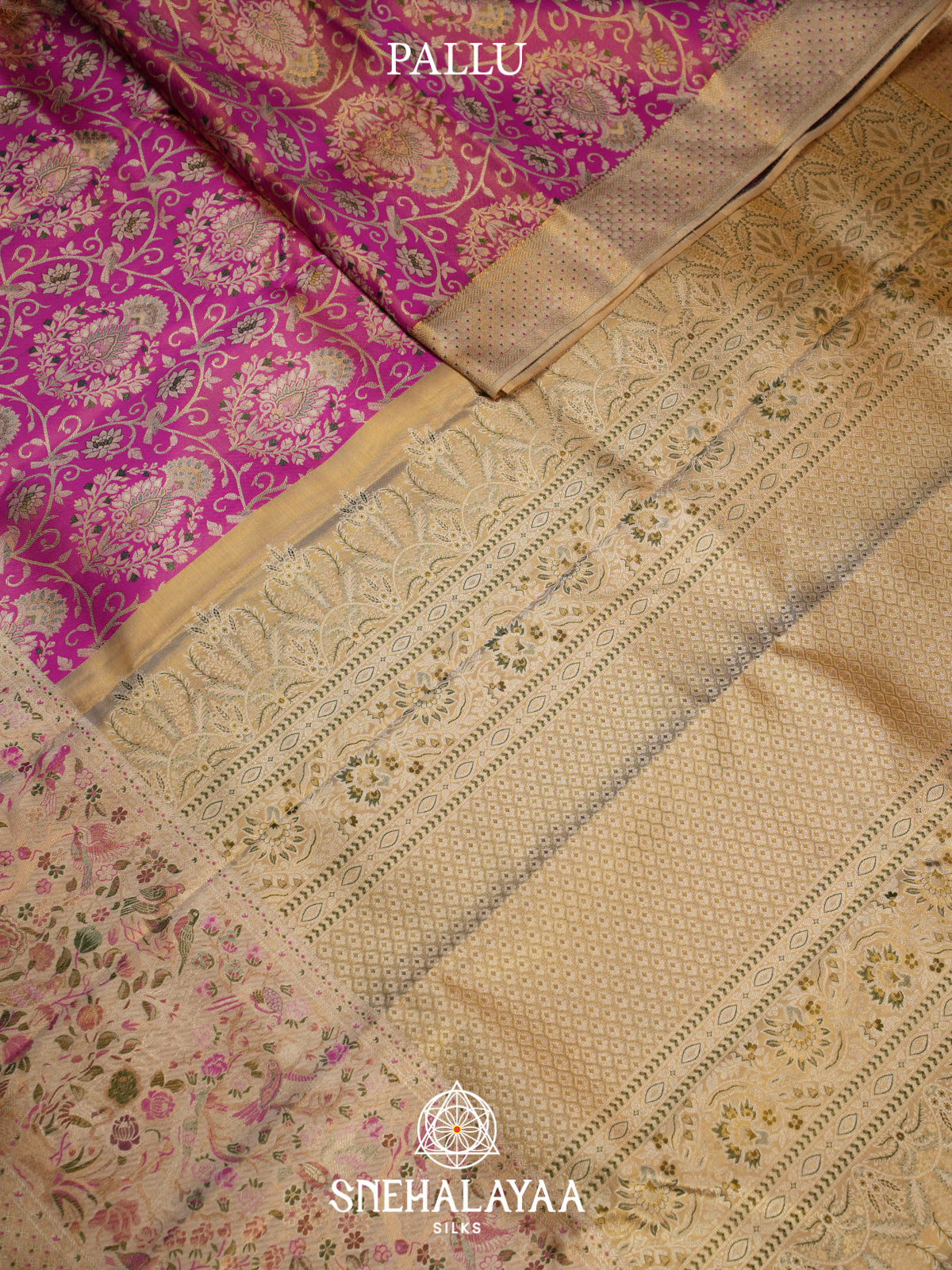 Meganta Pink Kanjivaram Silk Saree