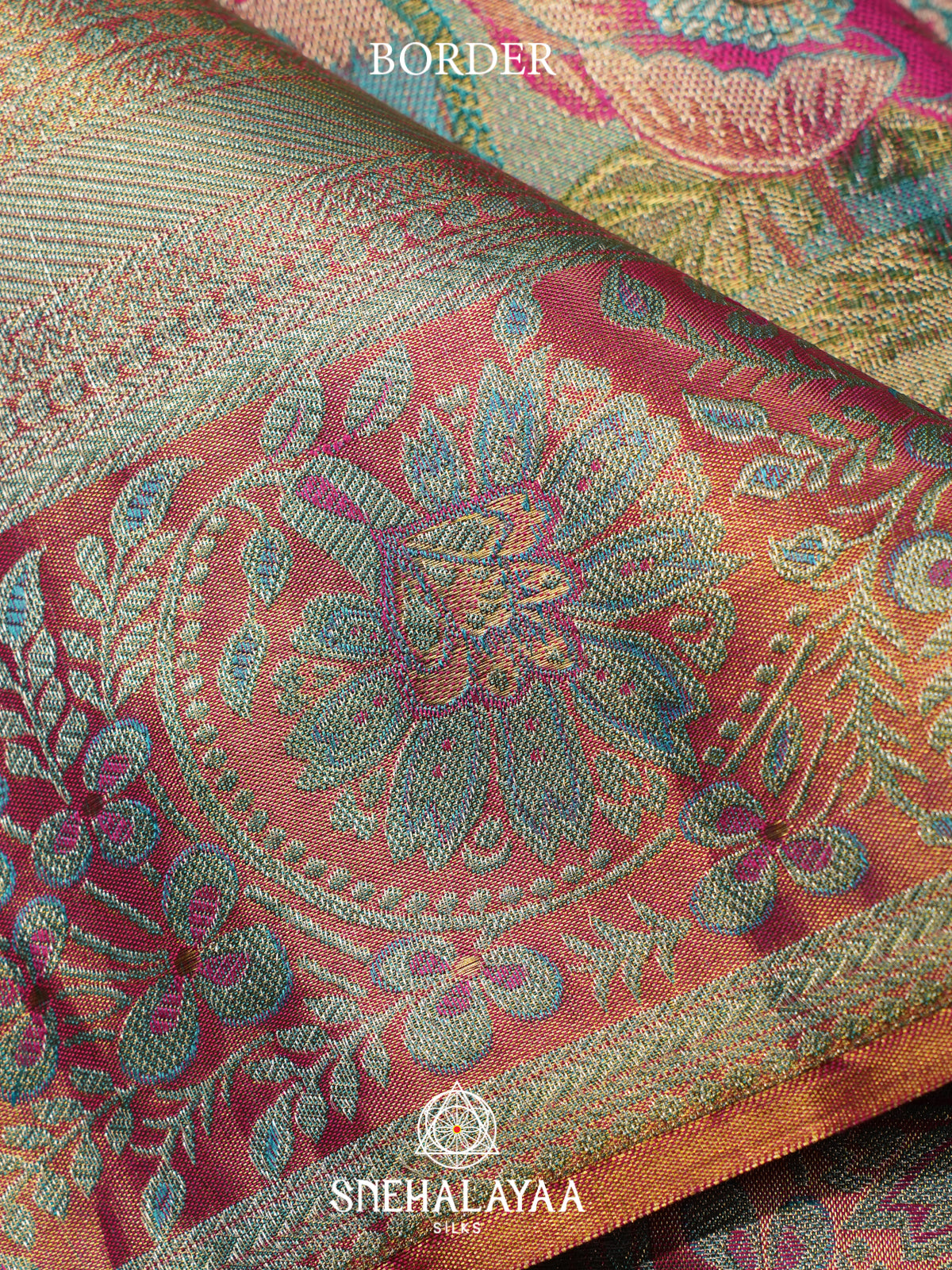 Teal Blue Kanjivaram Silk Saree