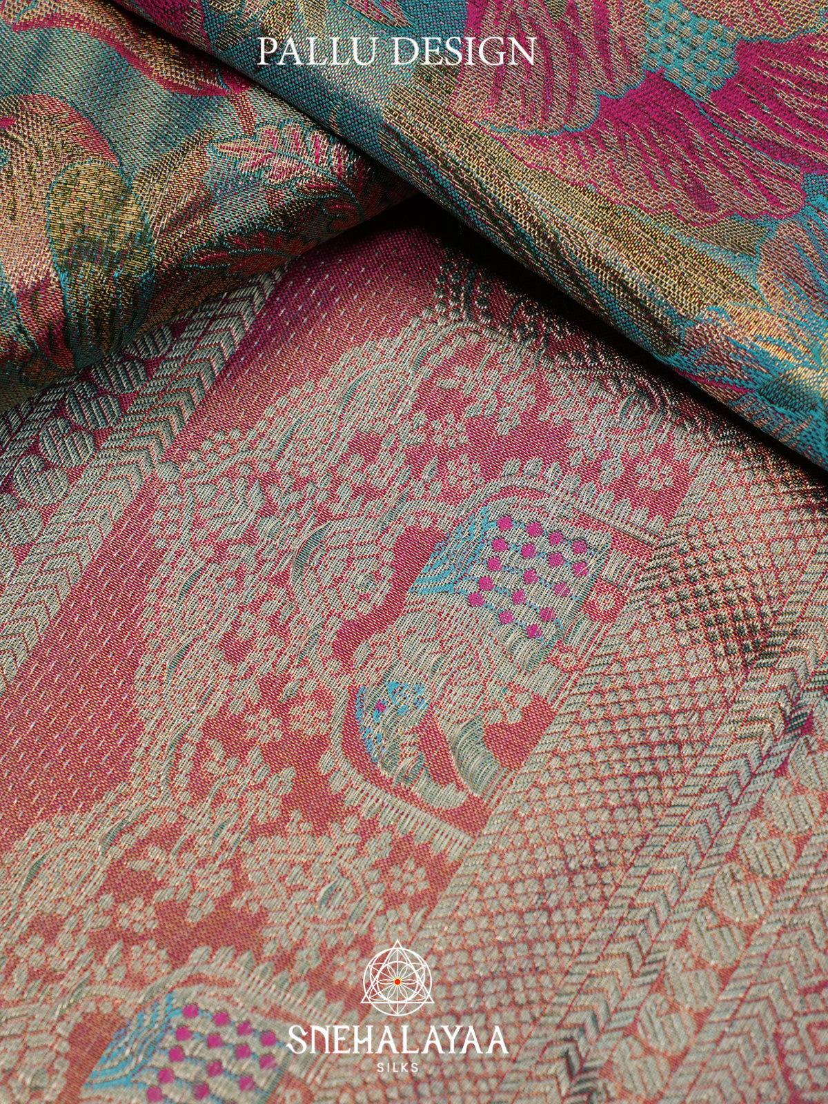 Teal Blue Kanjivaram Silk Saree