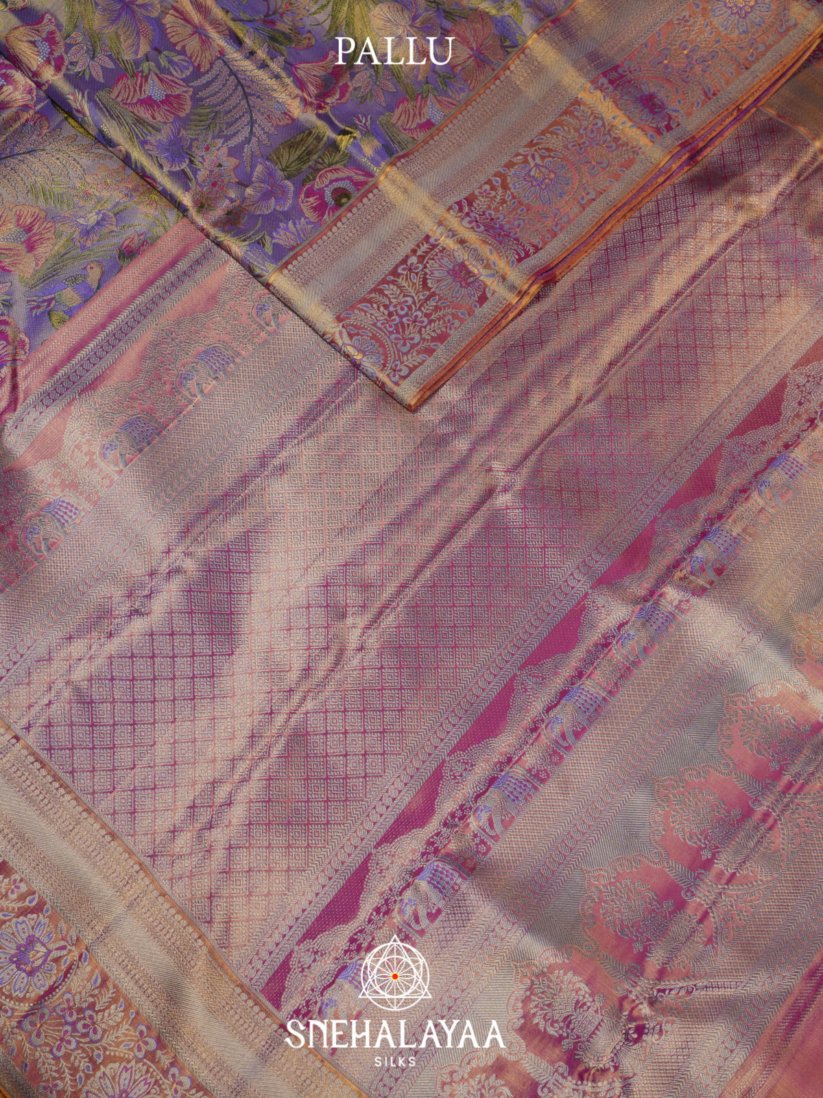 lilac Kanjivaram Silk Saree