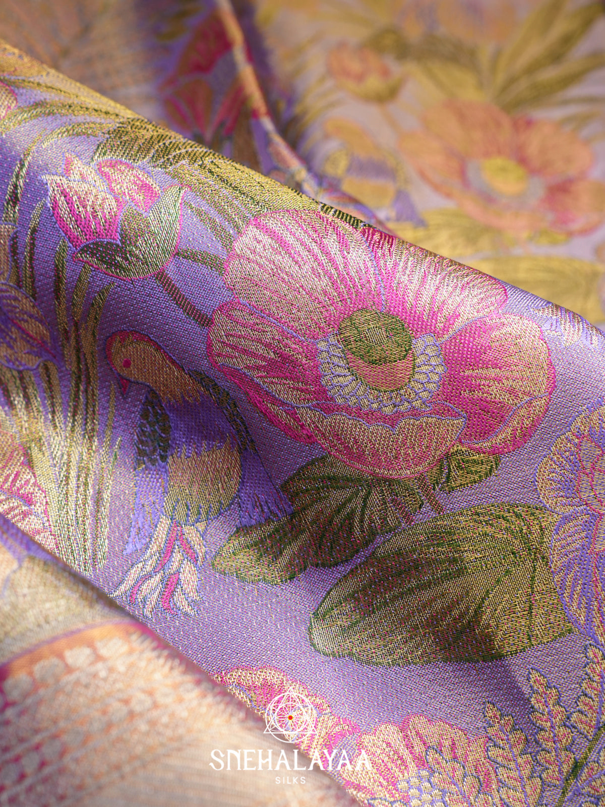 Lilac Kanjivaram Silk Saree