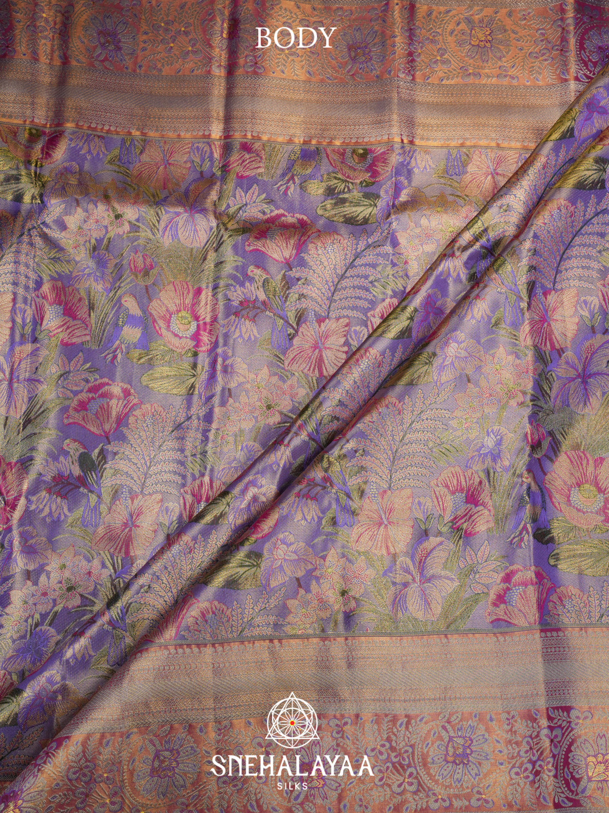 Lilac Kanjivaram Silk Saree