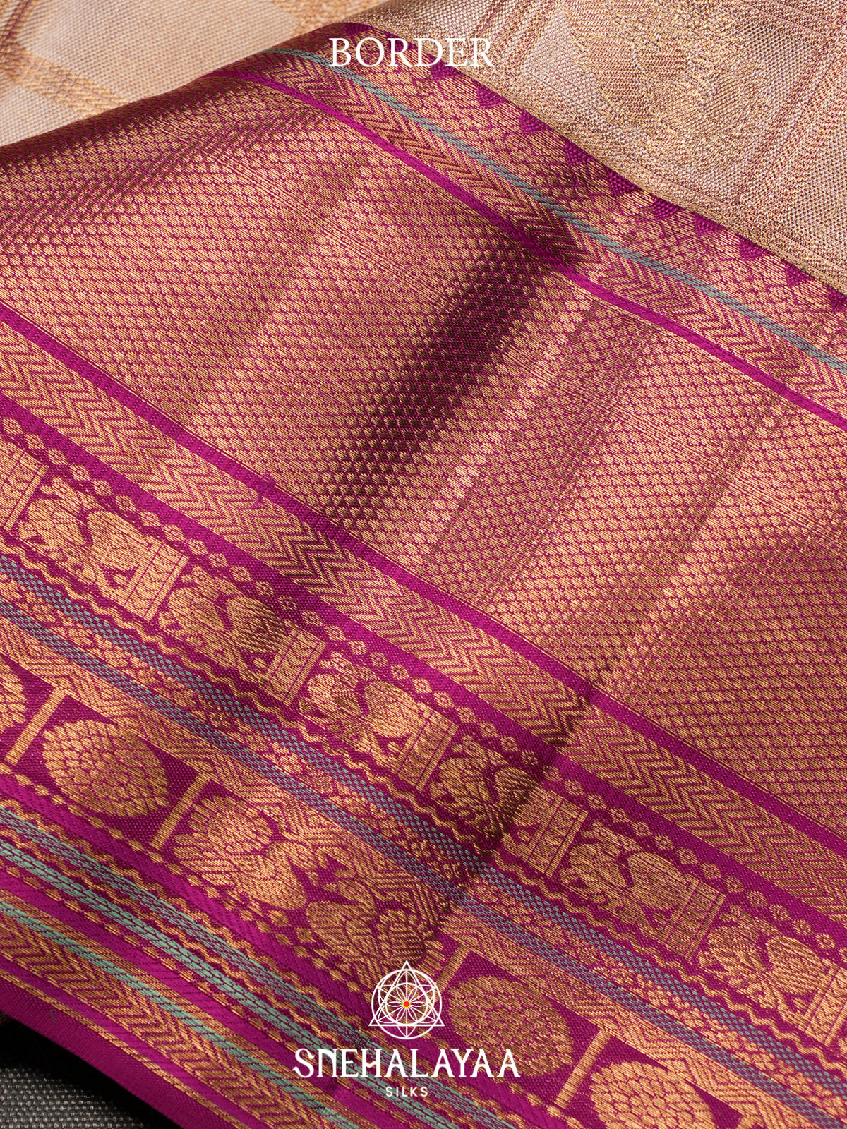 Beige Kanjivaram Silk Saree
