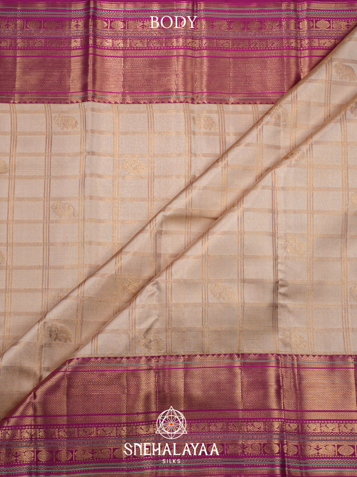 Beige Kanjivaram Silk Saree