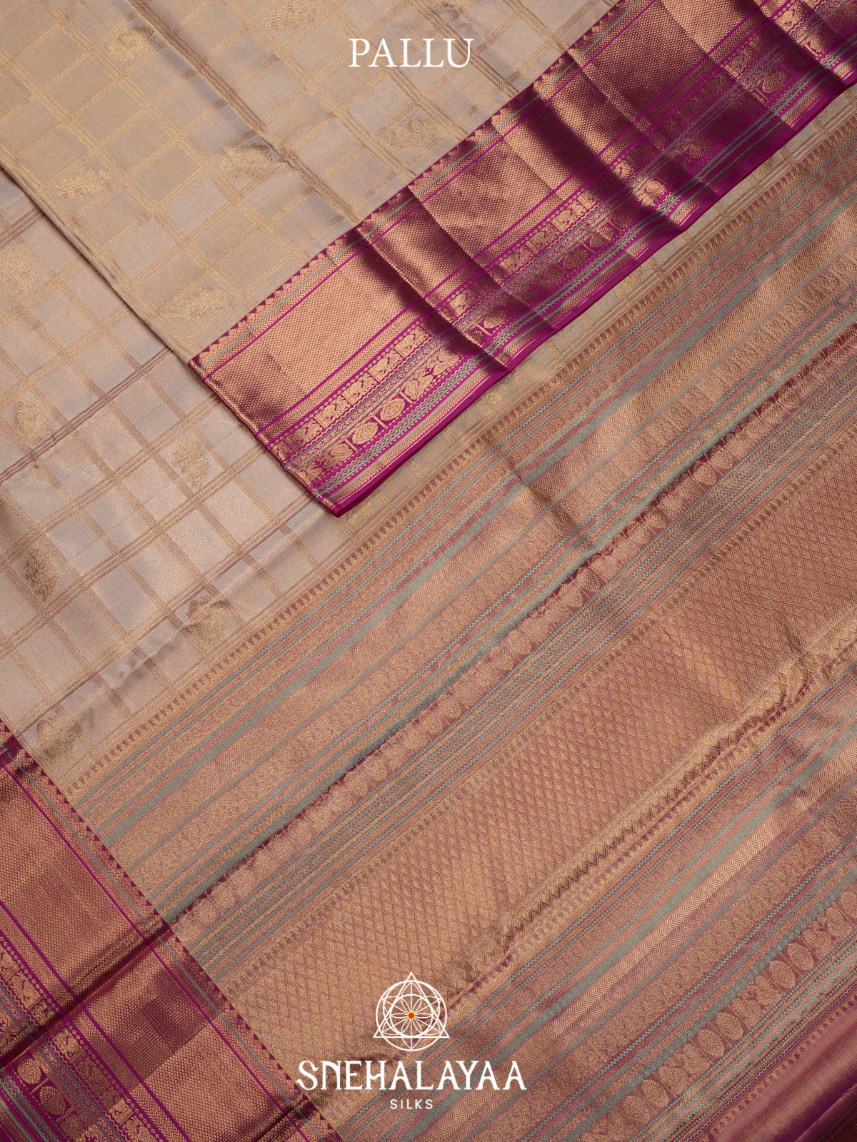Beige Kanjivaram Silk Saree
