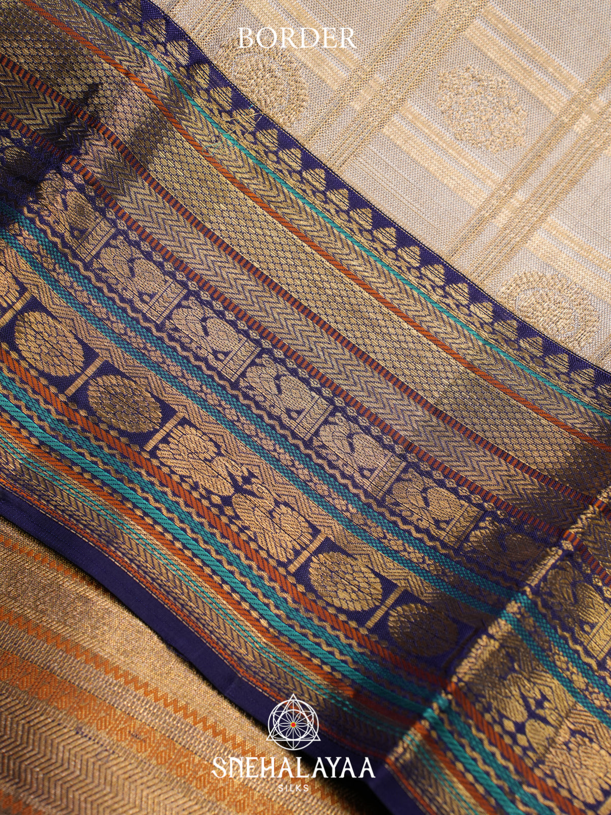 Beige Kanjivaram Silk Saree