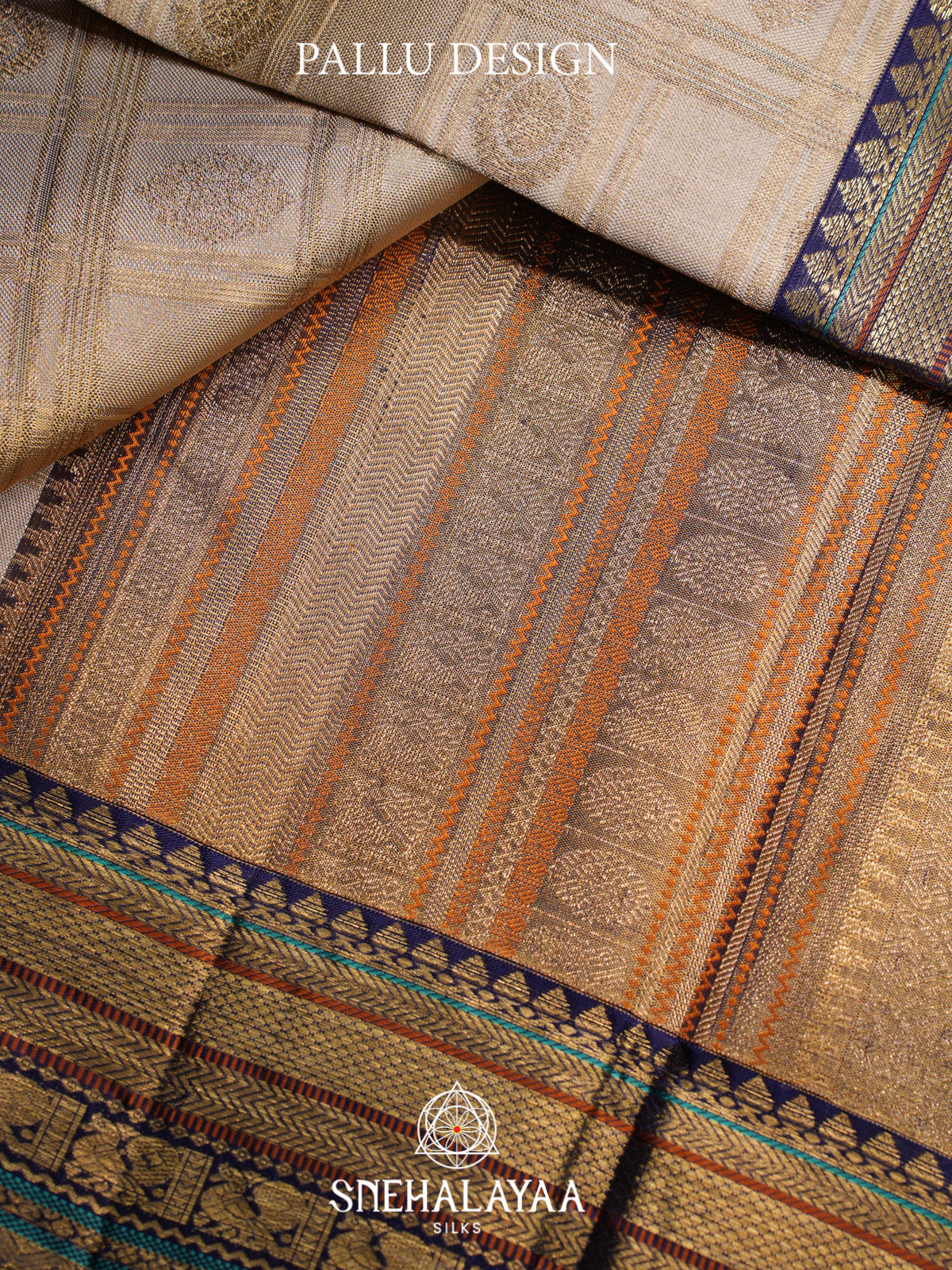 Beige Kanjivaram Silk Saree