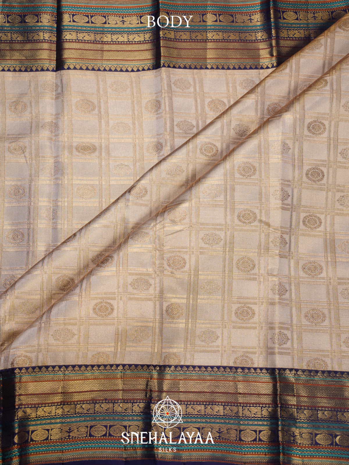 Beige Kanjivaram Silk Saree