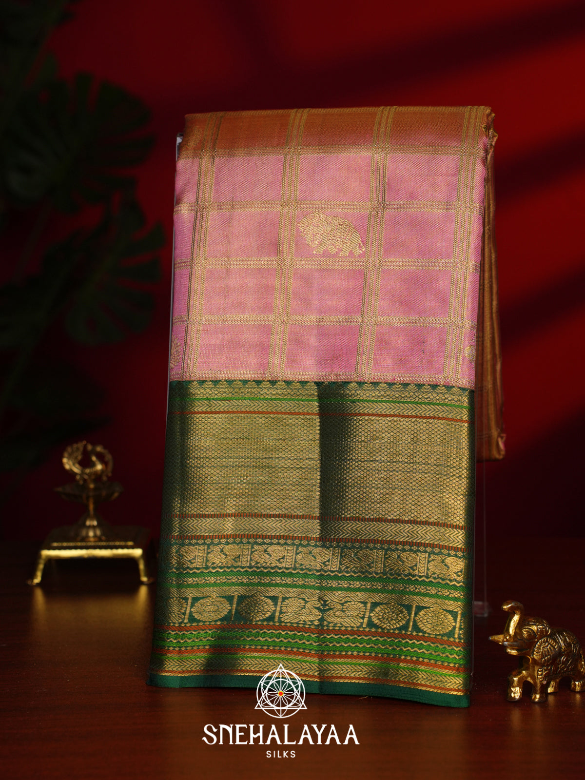 Mauve Pink Kanjivaram Silk Saree