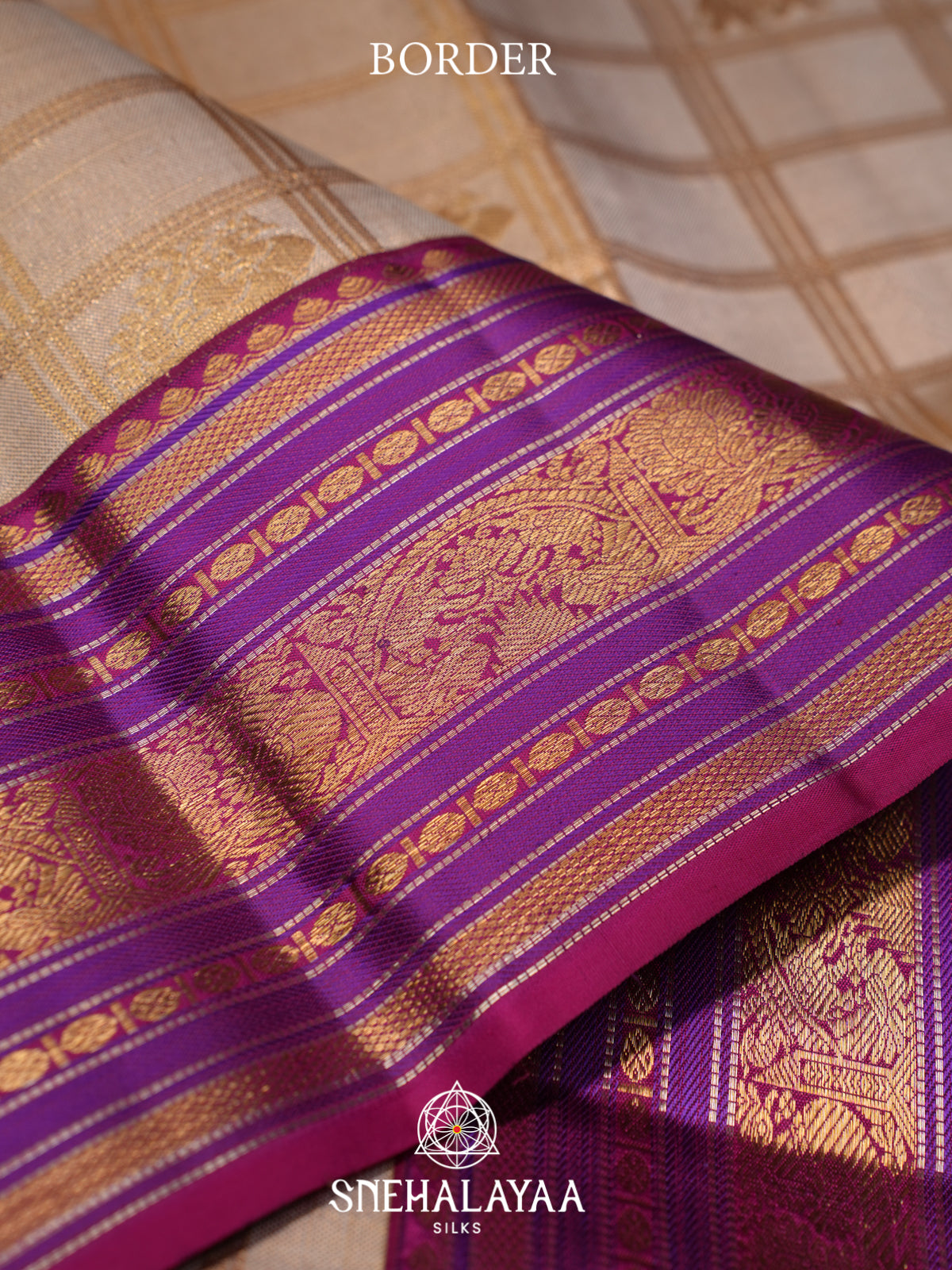 Beige Kanjivaram Silk Saree