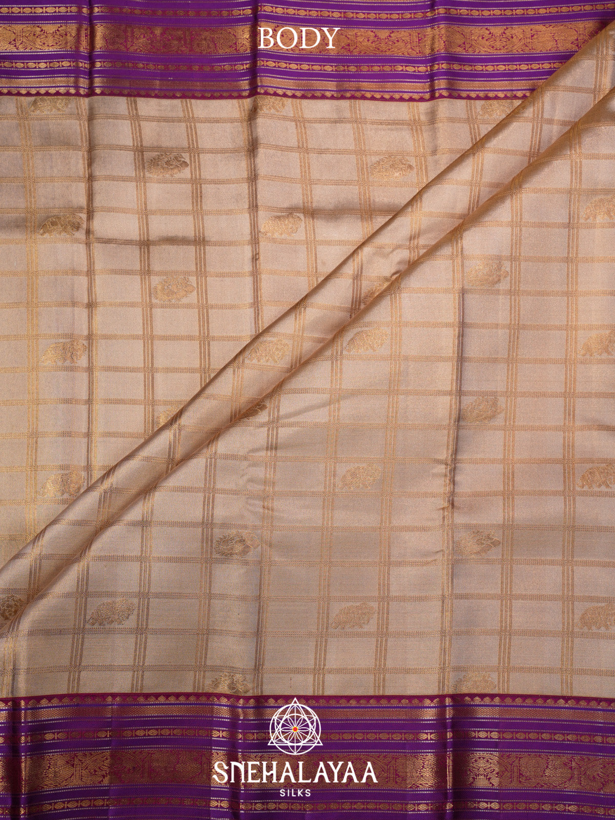 Beige Kanjivaram Silk Saree