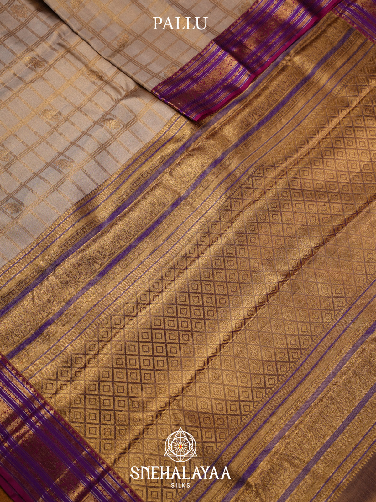 Beige Kanjivaram Silk Saree