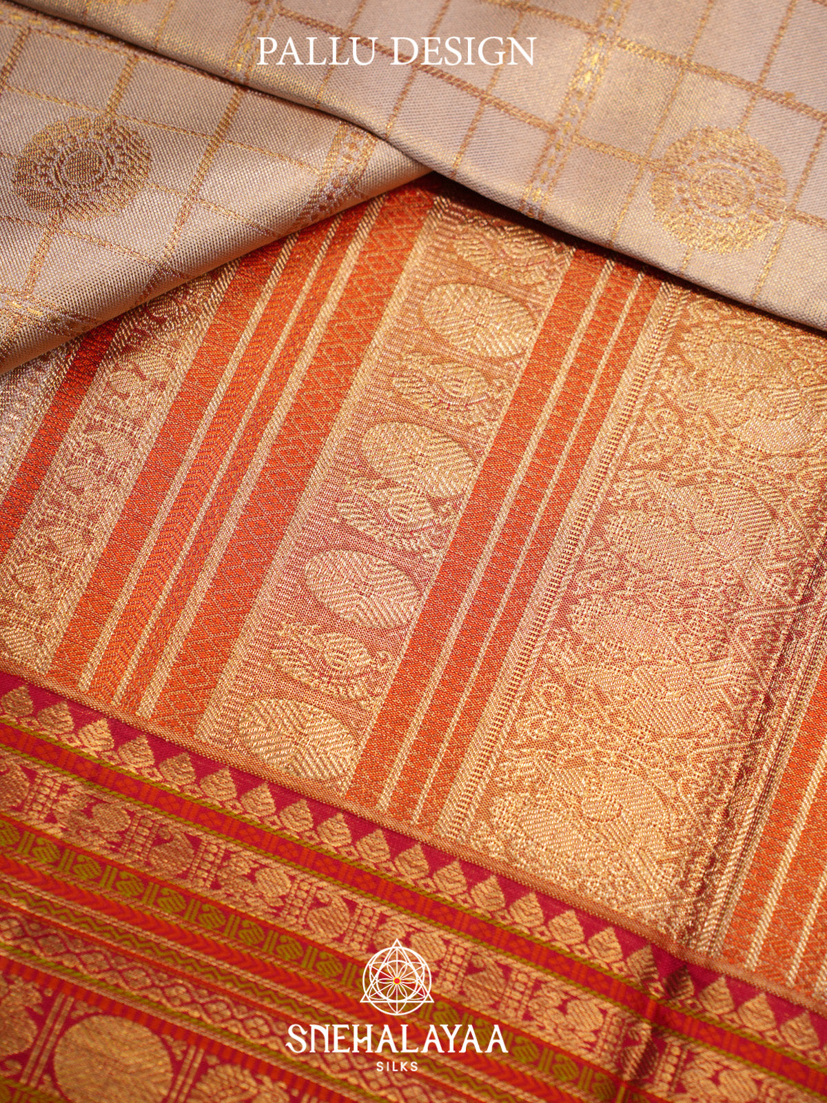 Cream Kanjivaram Silk Saree