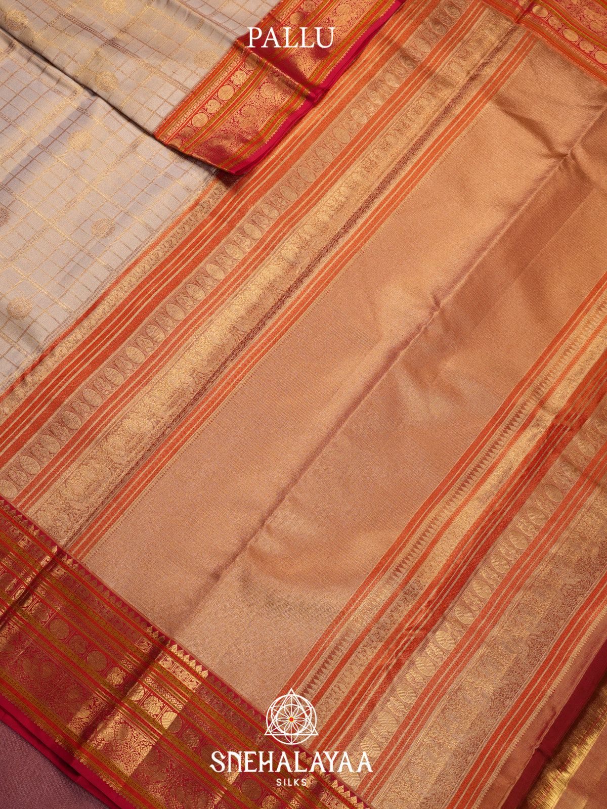 Cream Kanjivaram Silk Saree
